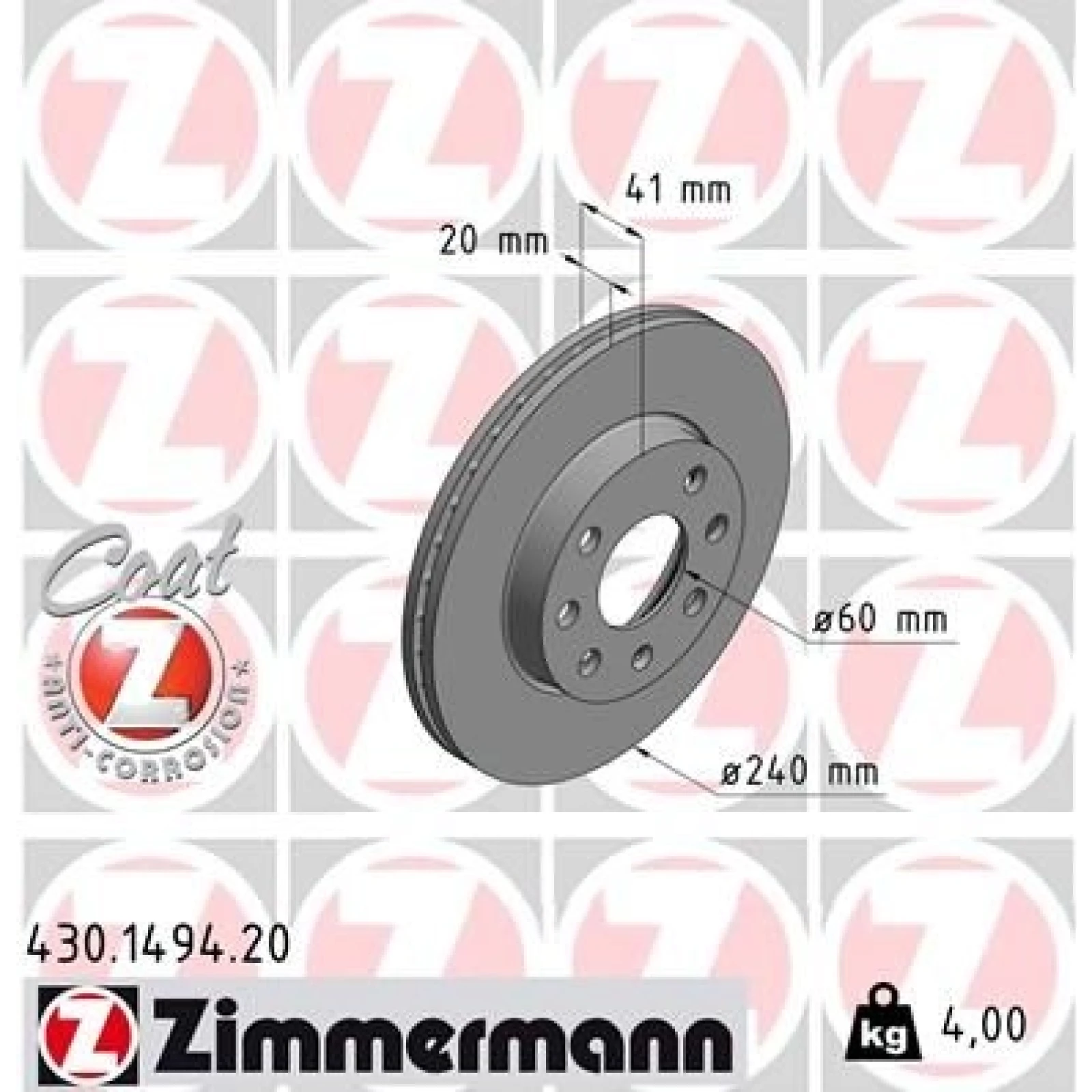 ZIMMERMANN Bremsscheibe 430.1494.20