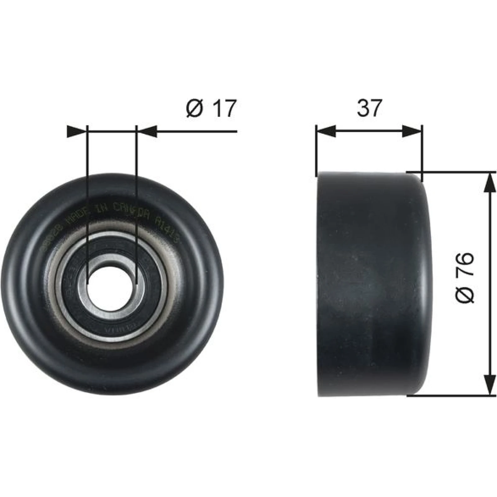 UMLENK-/FÜHRUNGSROLLE, KEILRIPPENRIEMEN GATT38028