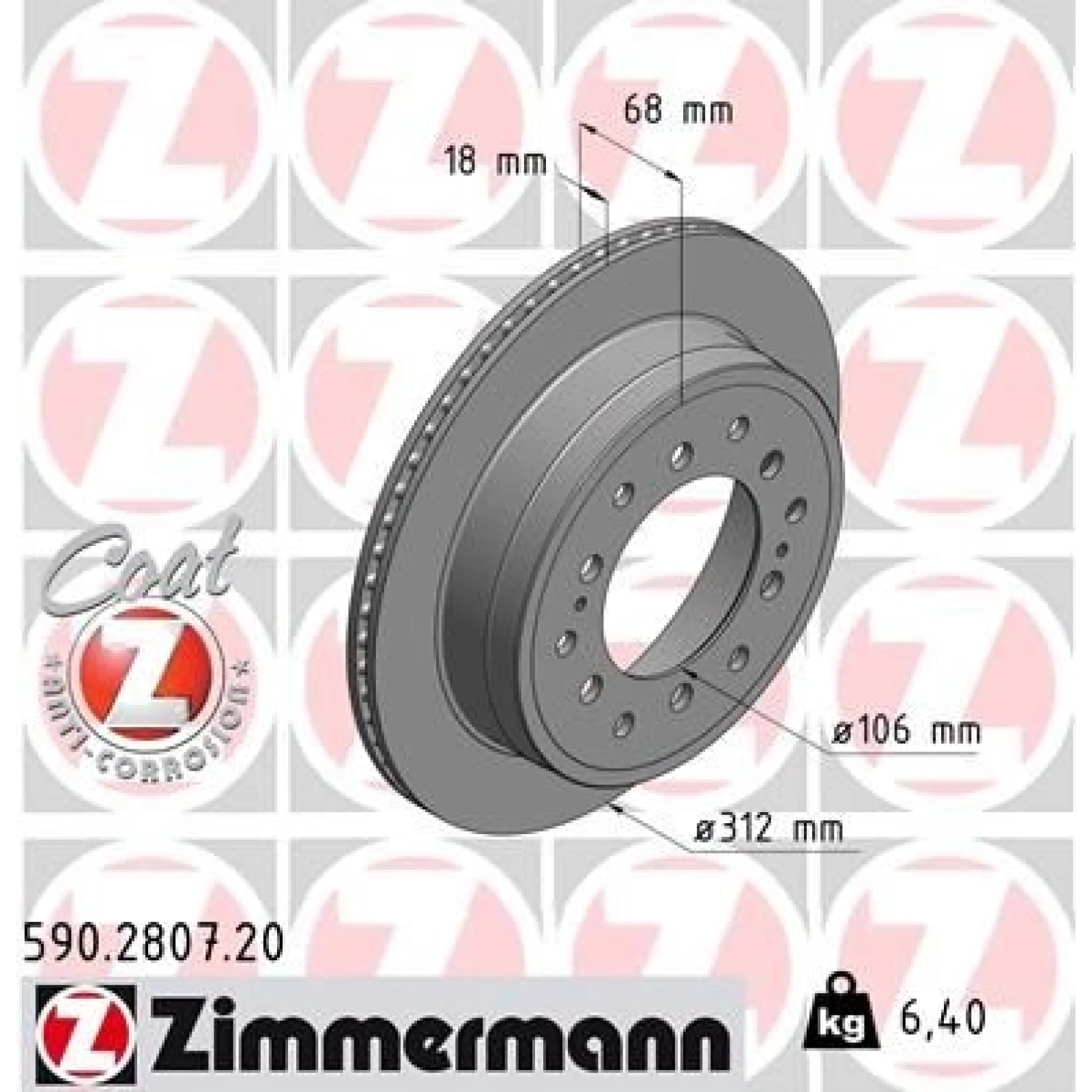 ZIMMERMANN Bremsscheibe 590.2807.20