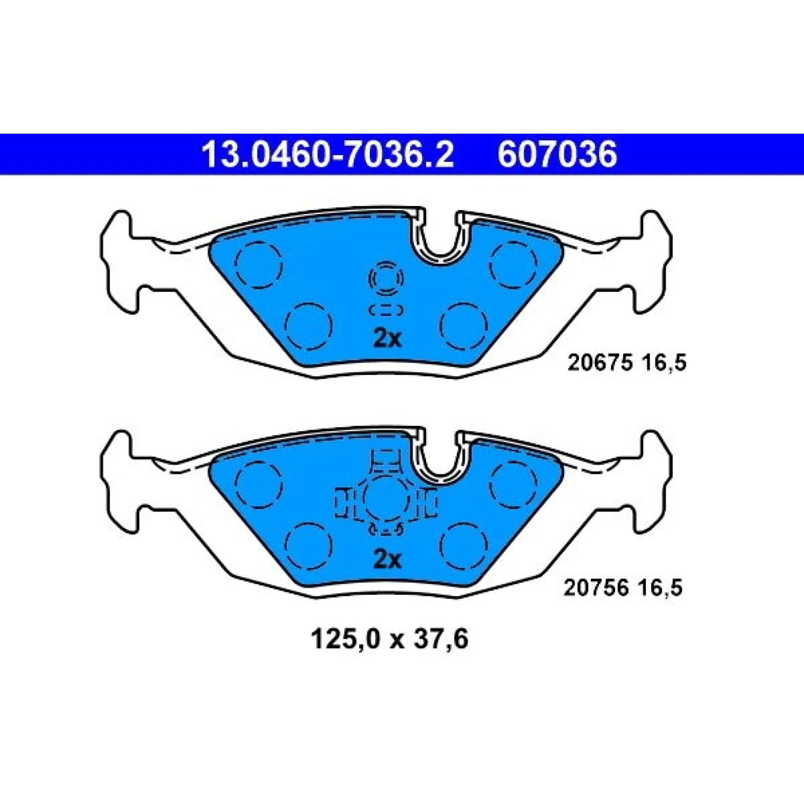 Bremsbelagsatz Bmw T. 3 1,6-2,7 82-94 13.0460-7036.2