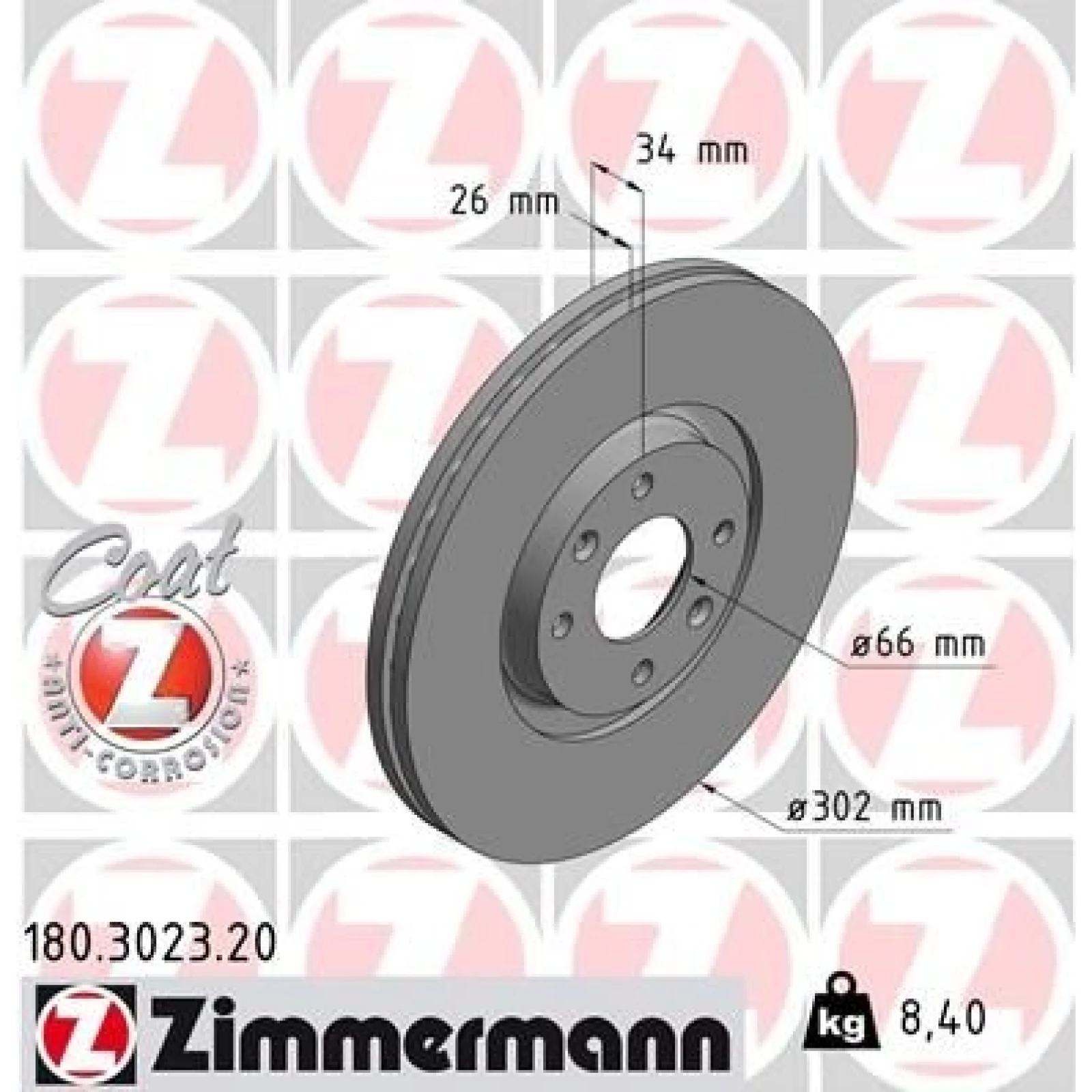 ZIMMERMANN Bremsscheibe 180.3023.20