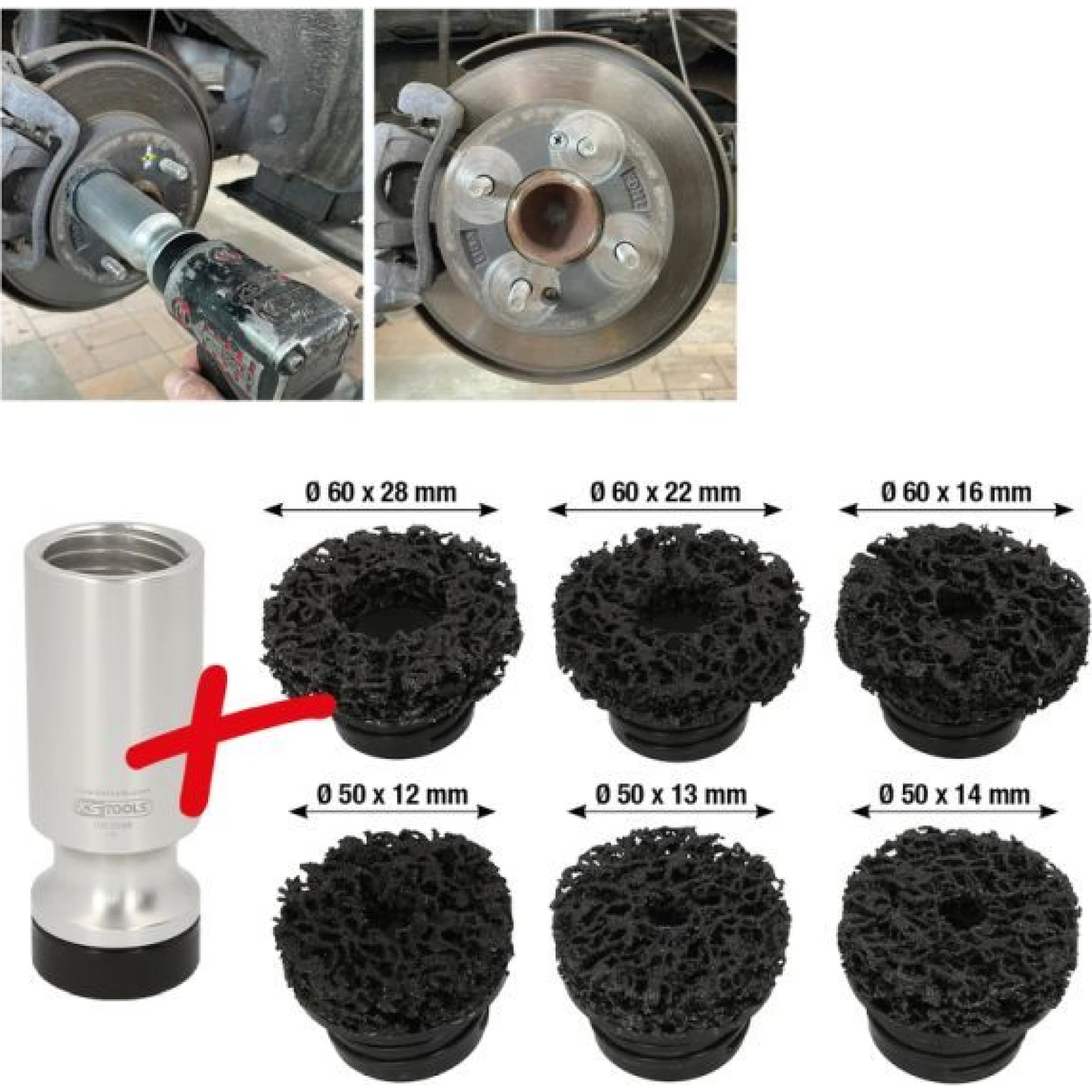 KS TOOLS ZESTAW TARCZ SZLIFUJ CYCH DO PIAST 50/60MM, 7-SZT 100.5090