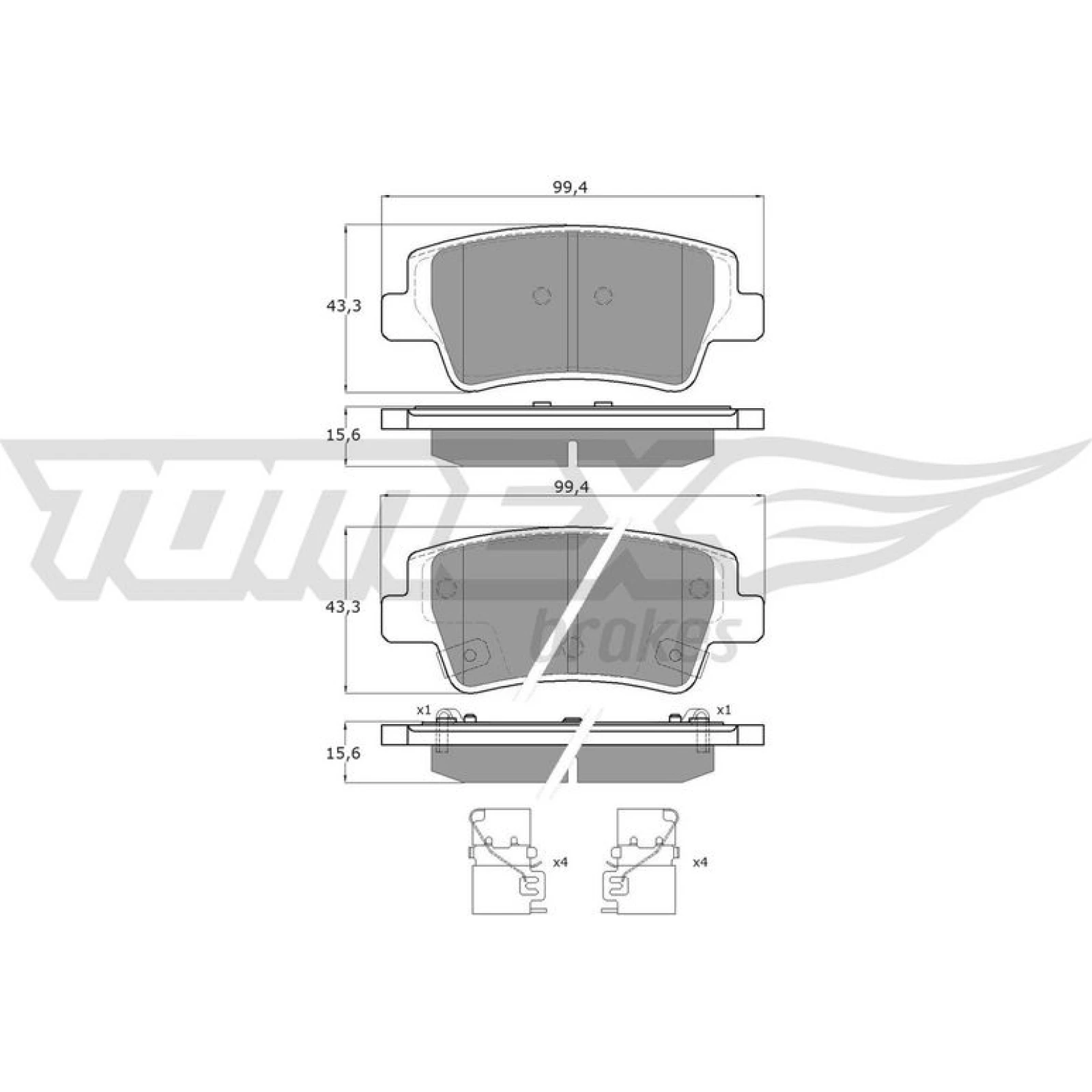 TOMEX brakes Bremsbelagsatz, Scheibenbremse TX 60-38