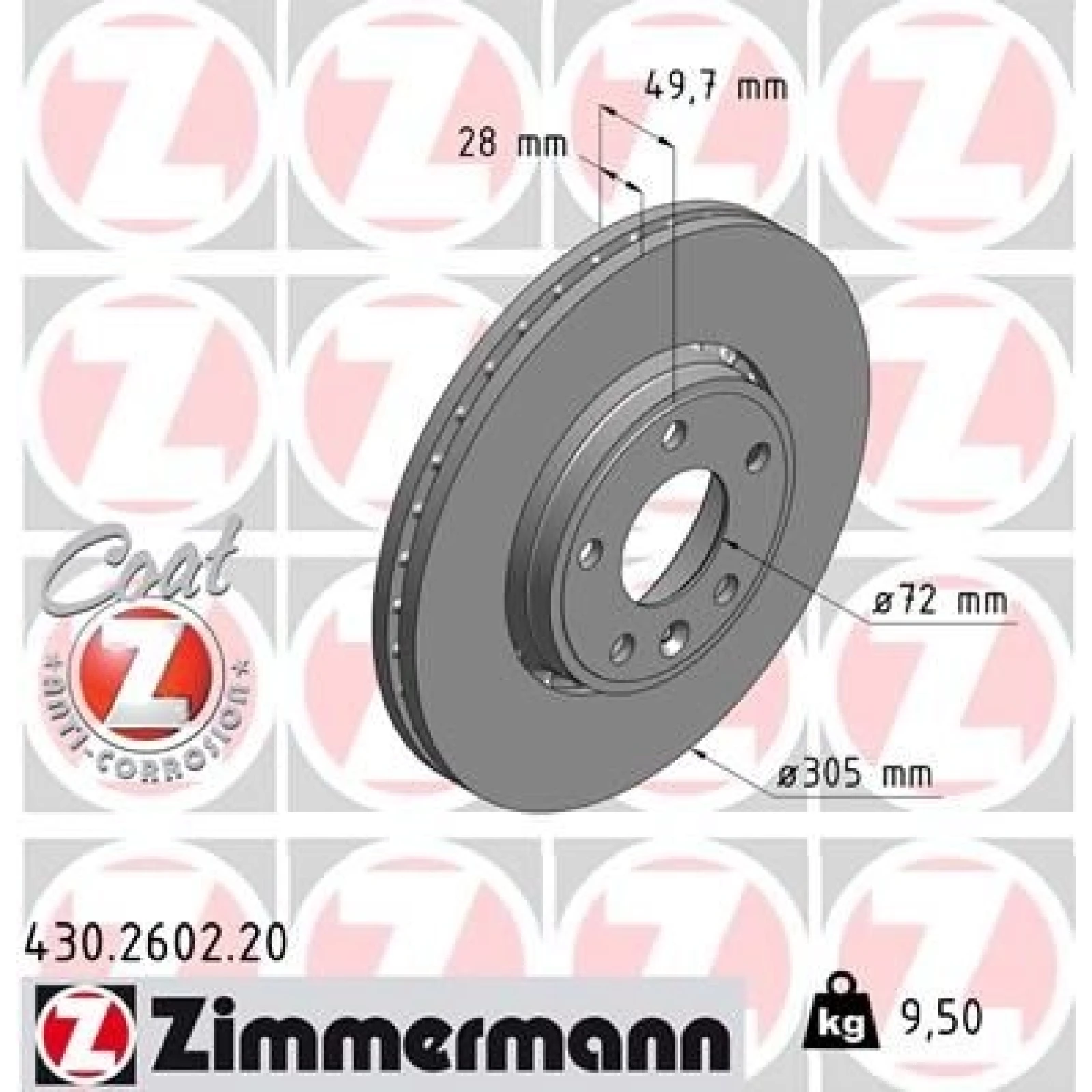 ZIMMERMANN Bremsscheibe 430.2602.20