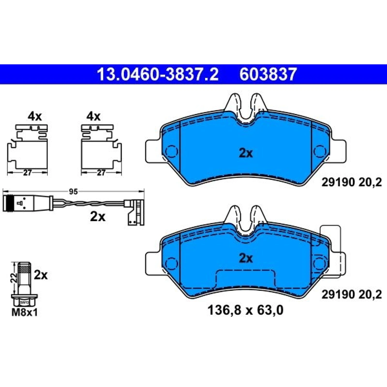 Bremsbelagsatz Db T. Sprinter 06 13.0460-3837.2
