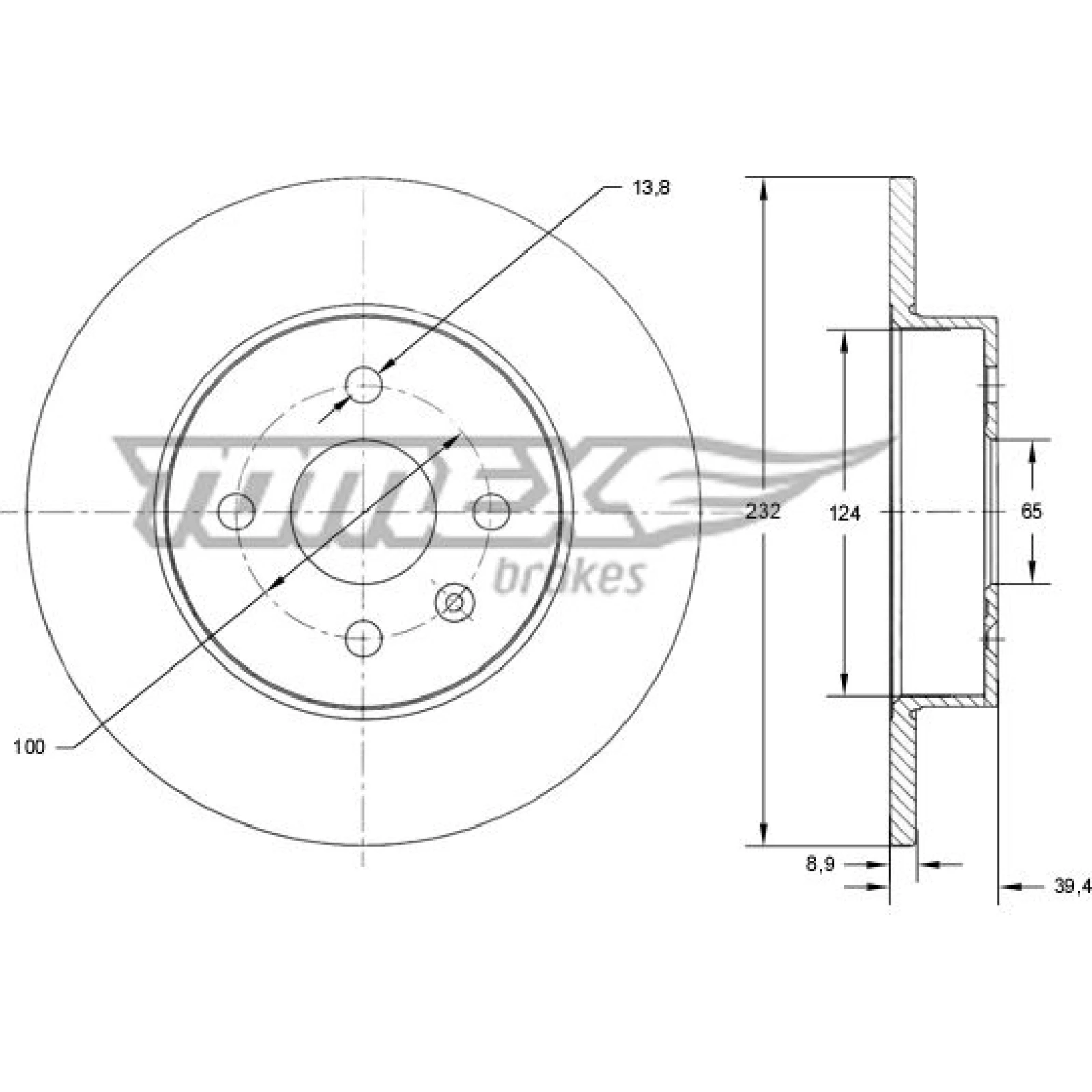 TOMEX brakes Bremsscheibe TX 71-63