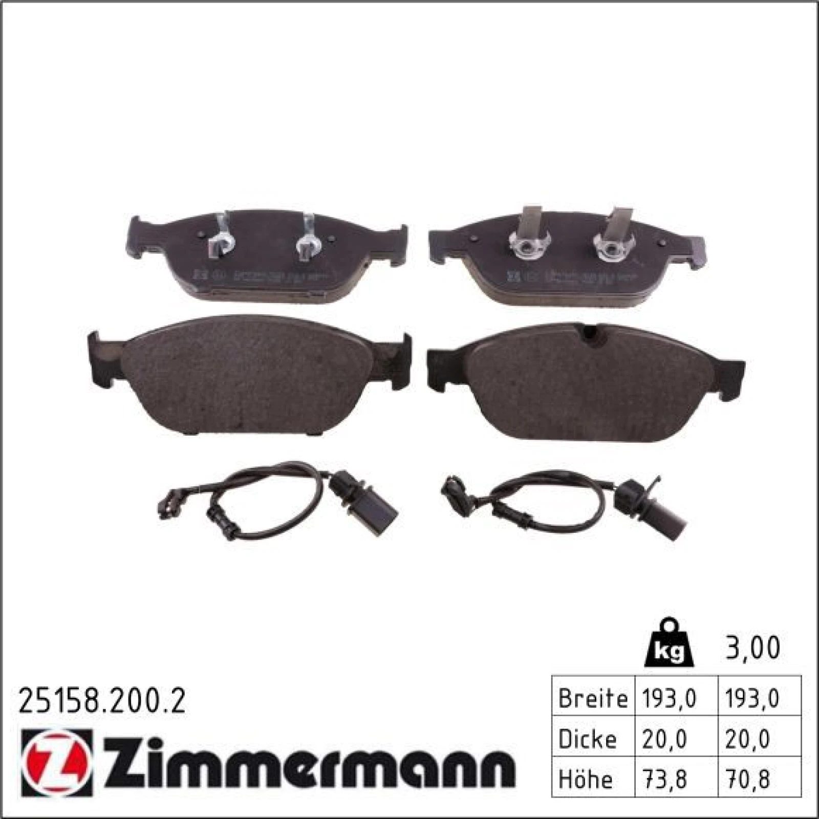 ZIMMERMANN Bremsbeläge 25158.200.2