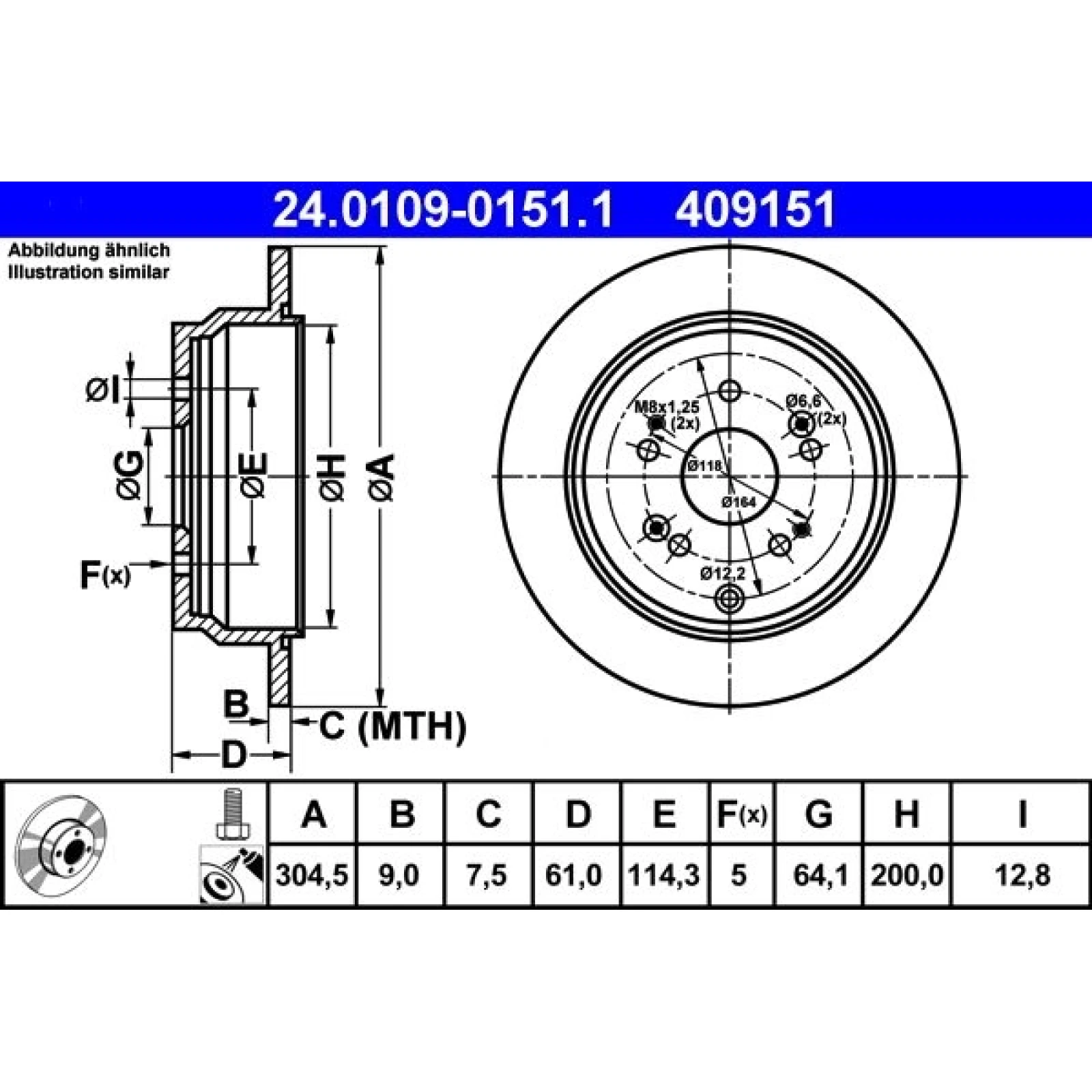 Bremsscheibe Honda T. Cr-V 01-06 24.0109-0151.1