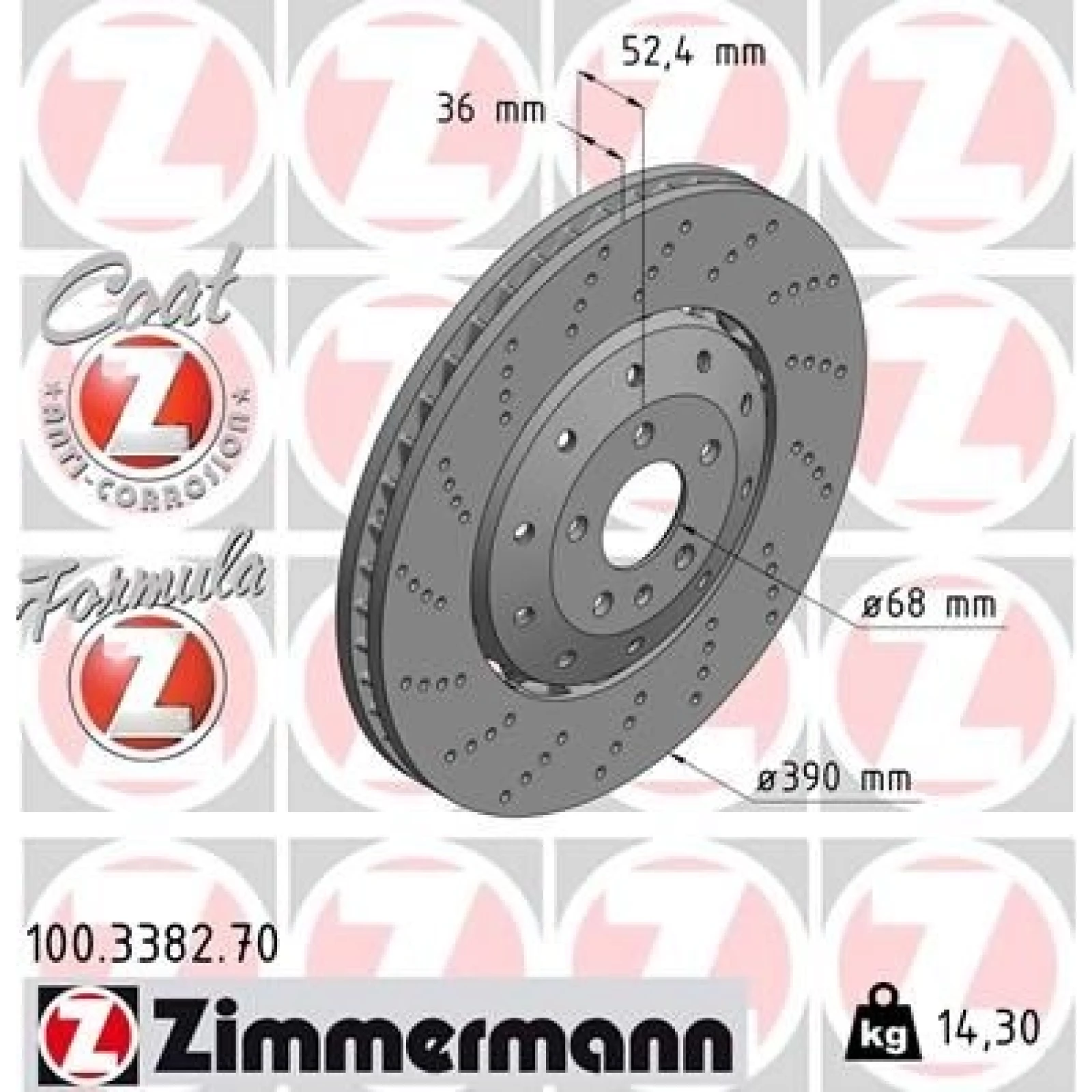 ZIMMERMANN Bremsscheibe 100.3382.70