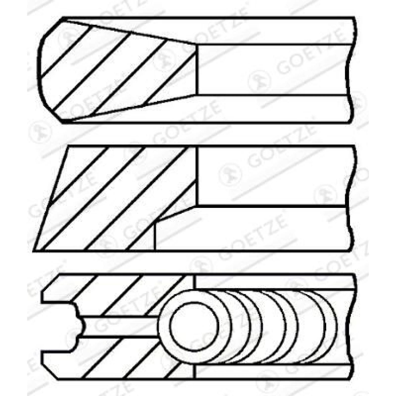 GOETZE ENGINE Kolbenringsatz 08-854700-00