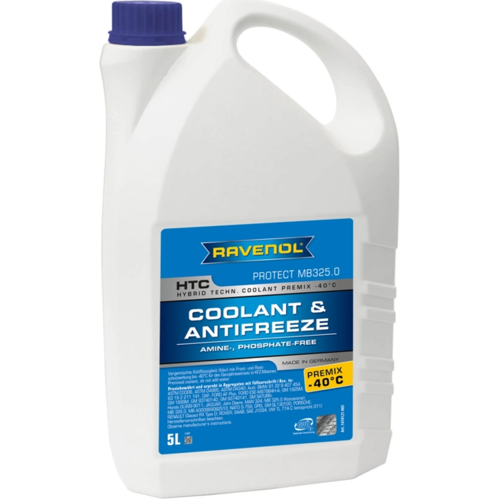 RAVENOL Kühlerfrostschutz HTC Premix -40°C Protect MB 325.0 5 Liter 1410121-005-01-999