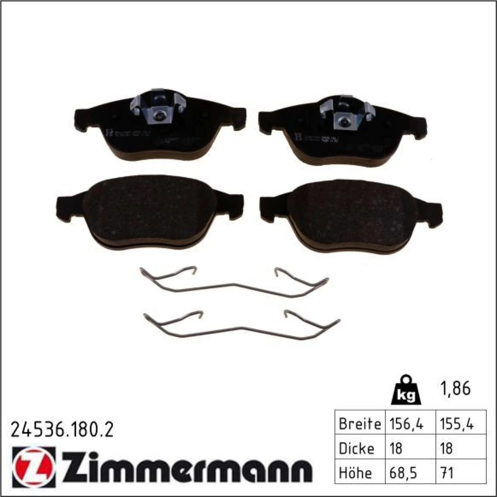 ZIMMERMANN Bremsbeläge 24536.180.2