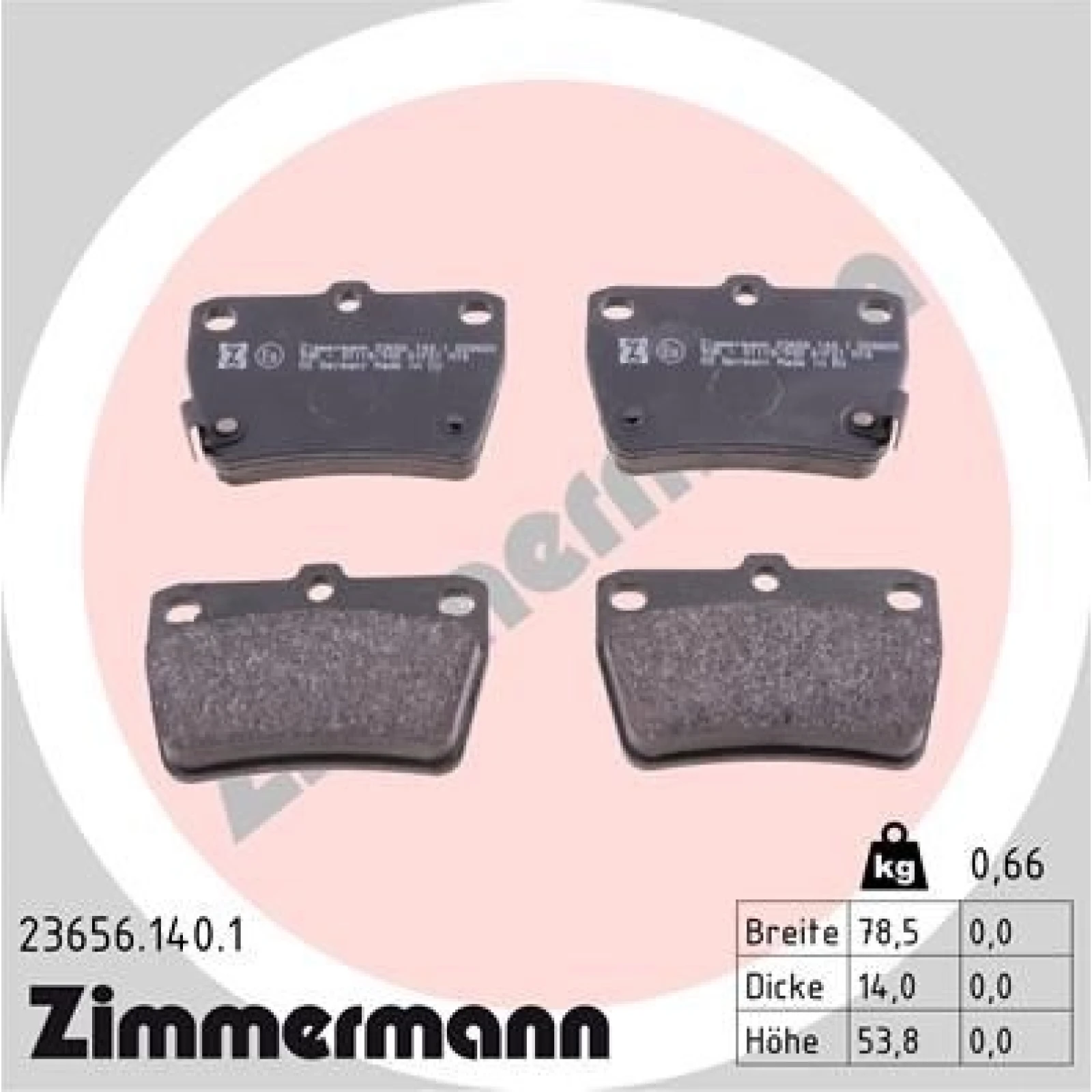 ZIMMERMANN Bremsbeläge 23656.140.1