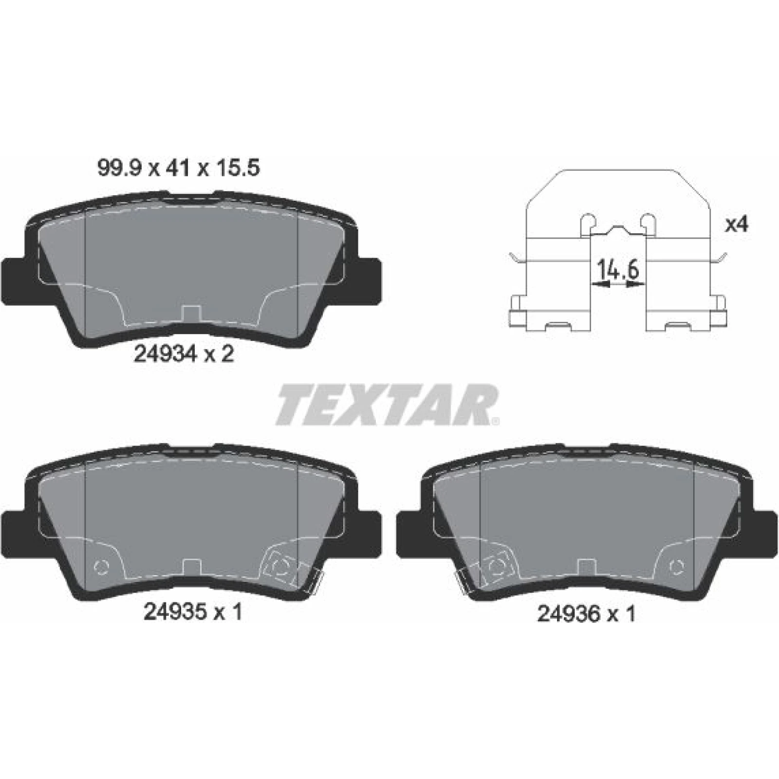 Bremsbelagsatz Hyundai T. Tuscon/Sonata 04-/Opirus/Soul/Ssangyong 10- Siehe Katalog 2493401