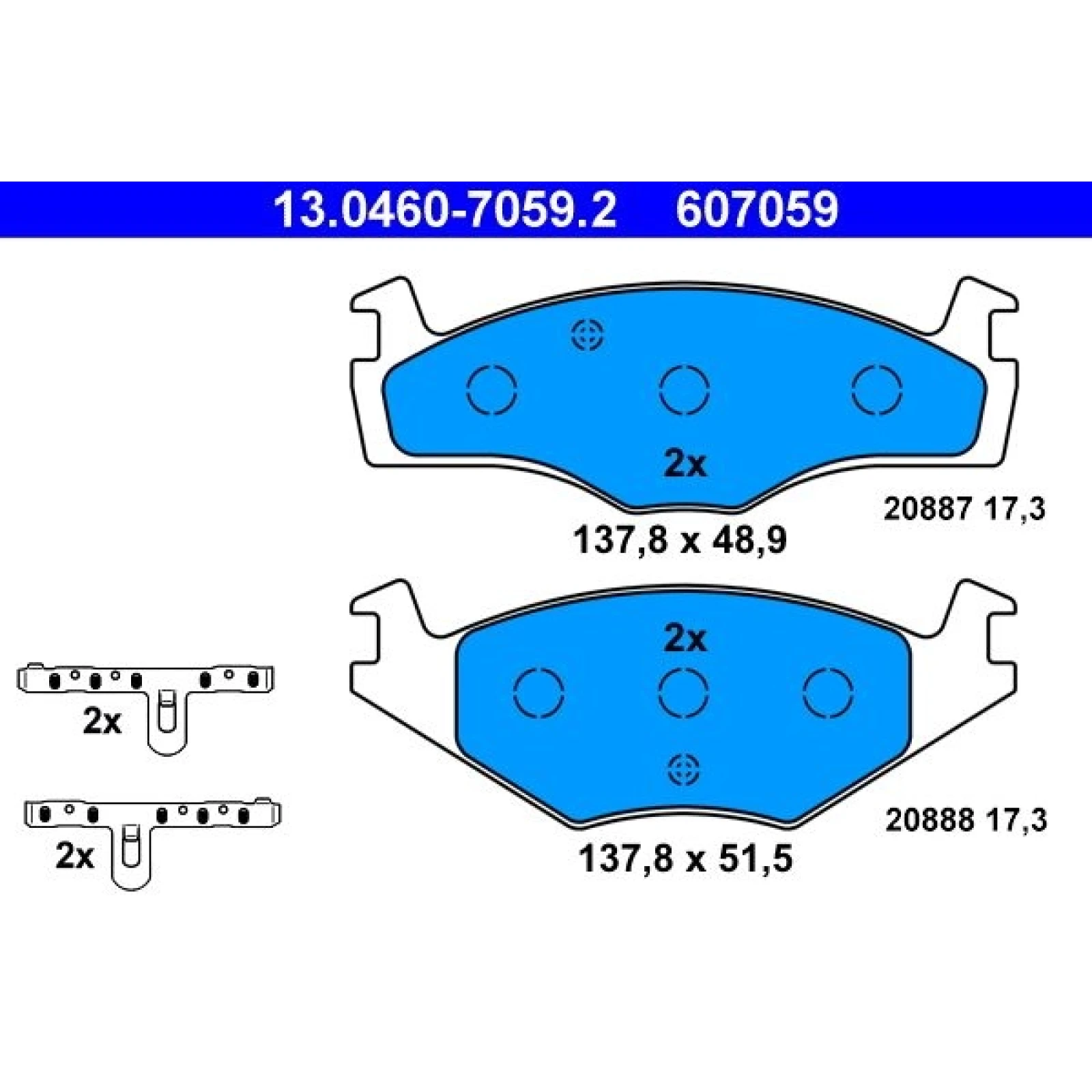 Bremsbelagsatz Vw P. Polo 1.0-1.9D 85-01 13.0460-7059.2