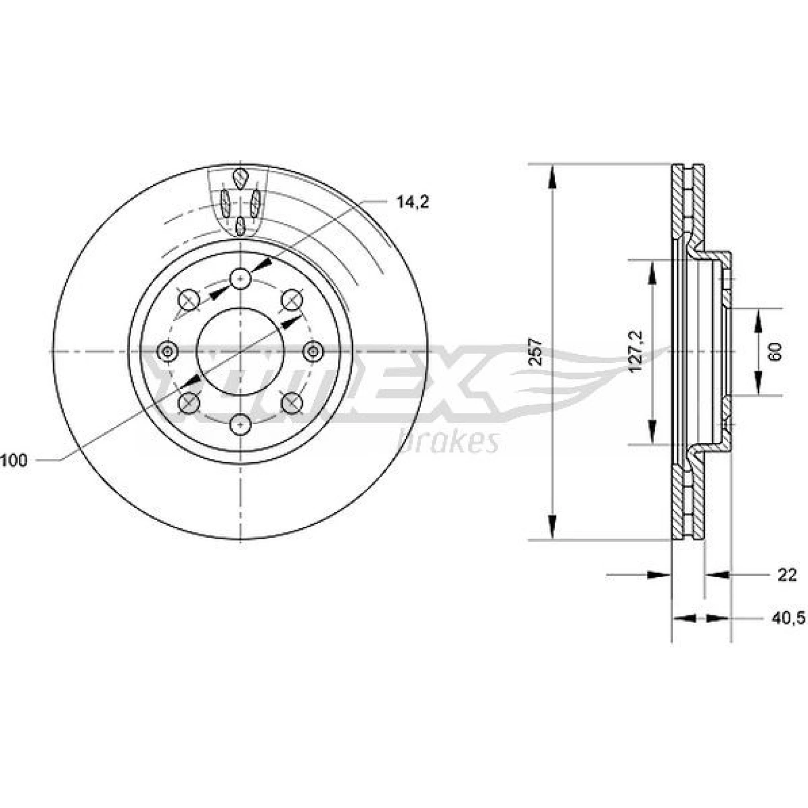 Tomex Brakes Bremsscheibe TX 70-85