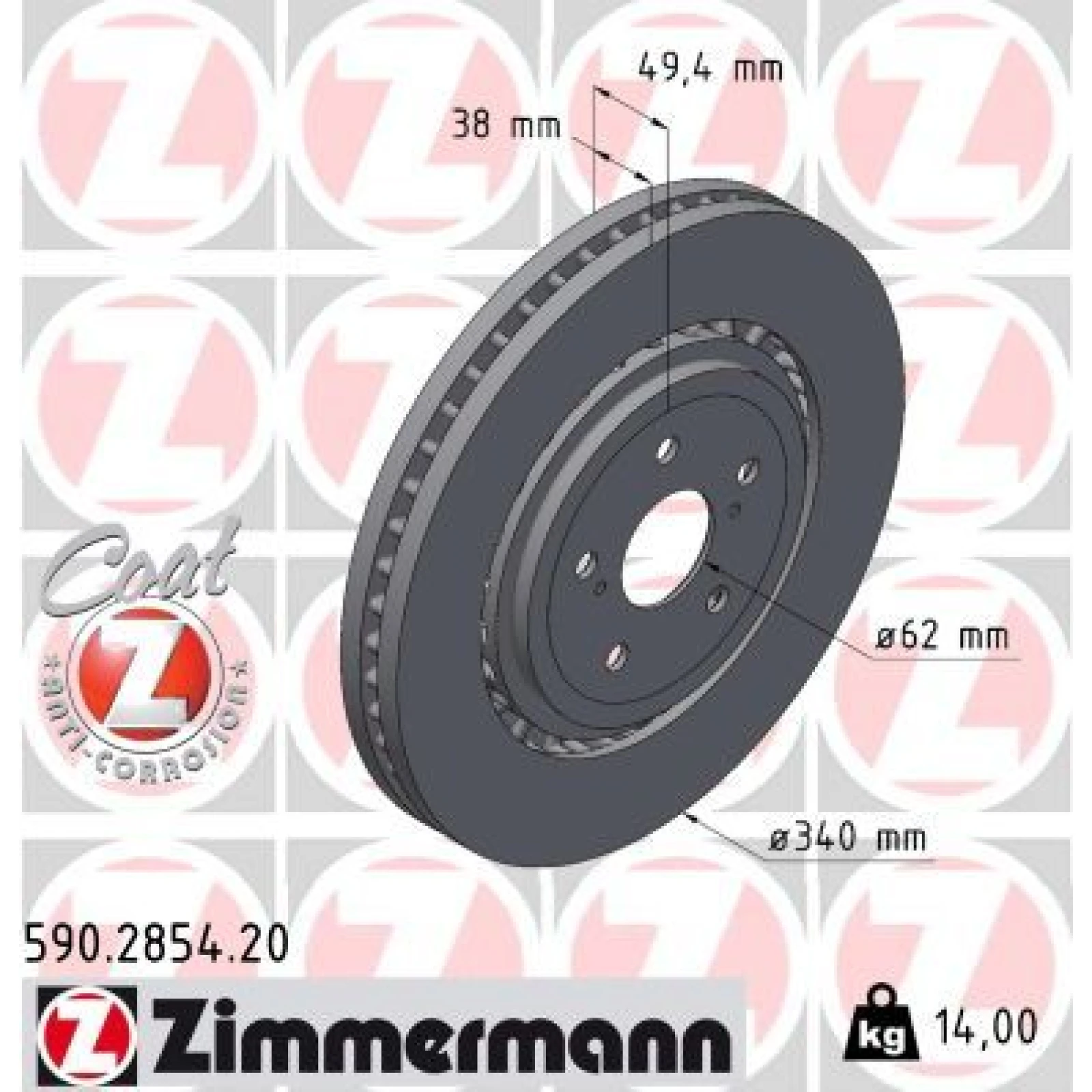 ZIMMERMANN Bremsscheibe 590.2854.20