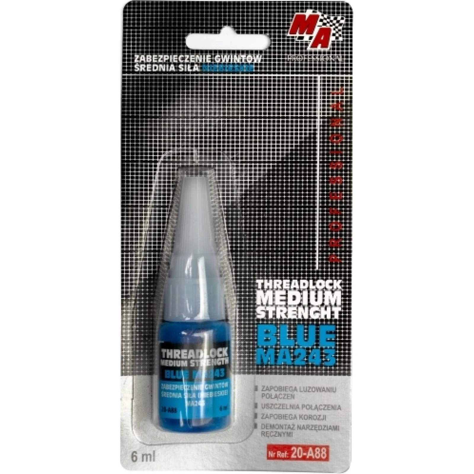 MOJE AUTO AMT20-A88 Gewindesicherung blau, mittelfest 6 ml