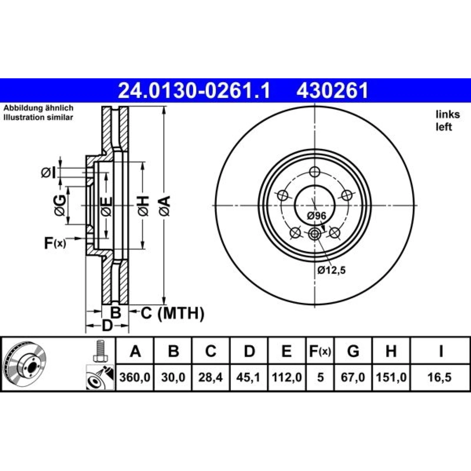 Bremsscheibe 24.0130-0261.1