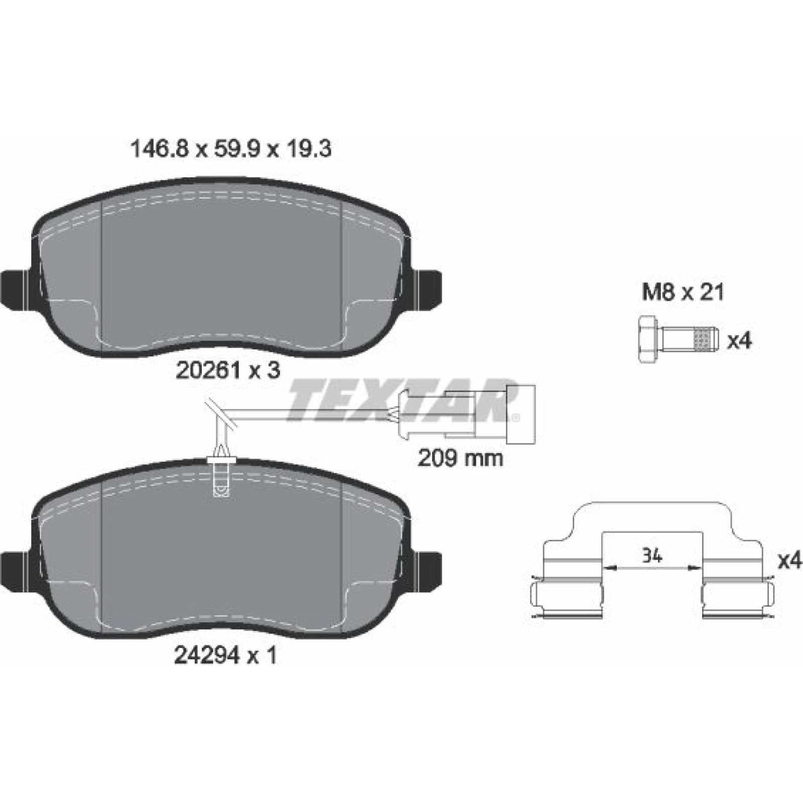Bremsbelagsatz Fiat P. Croma 1.9/2.4 Jtd 05 2429401