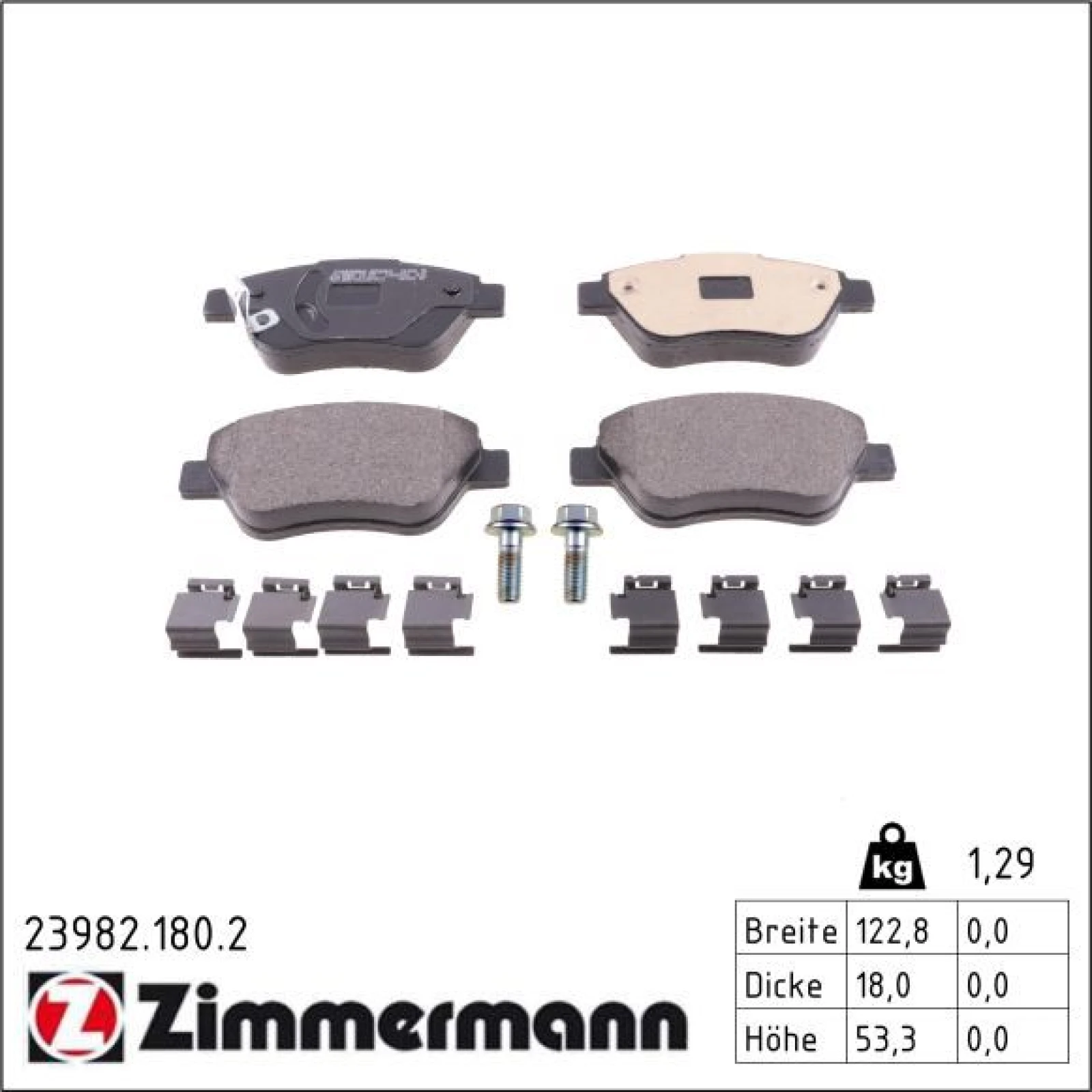 ZIMMERMANN Bremsbeläge 23982.180.2