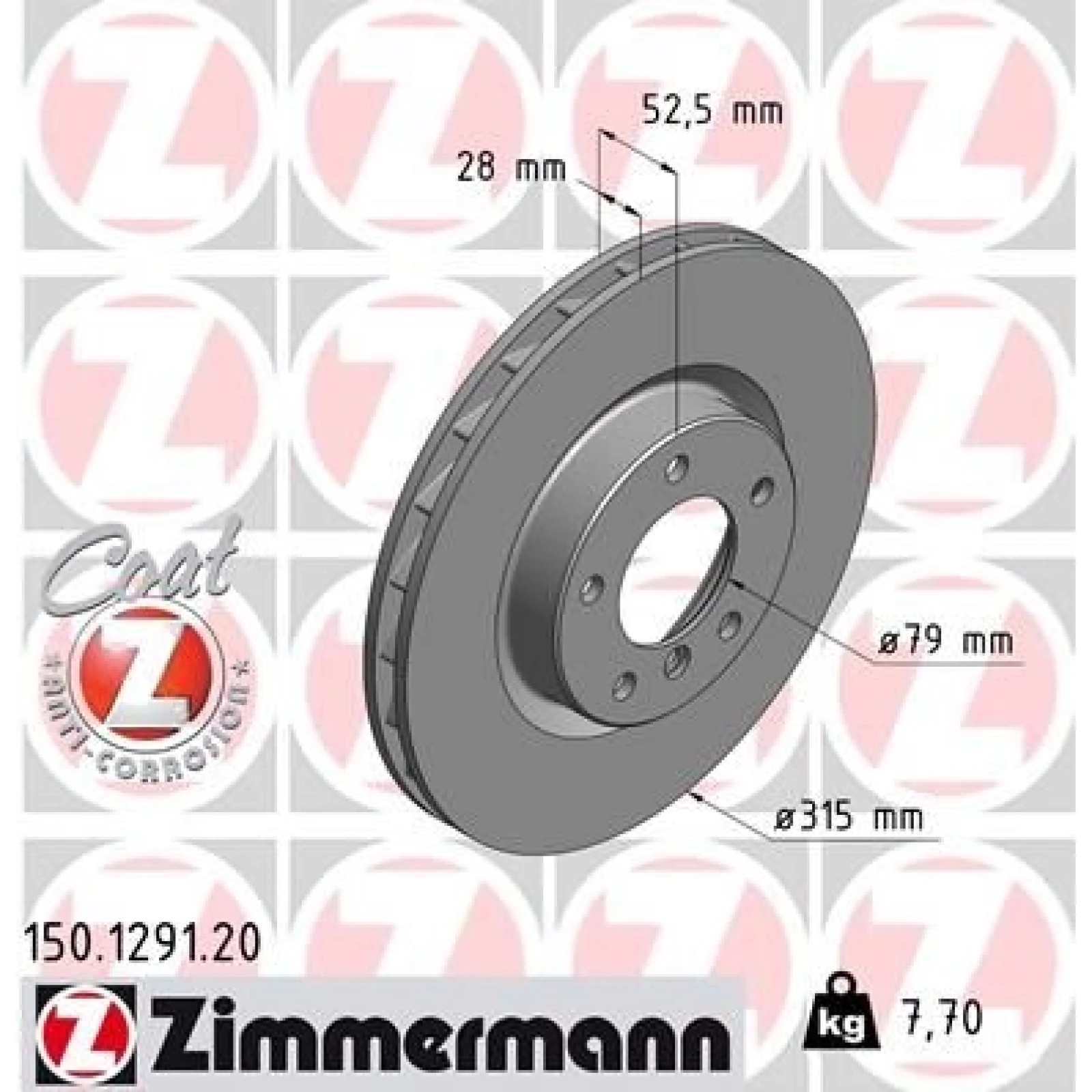ZIMMERMANN Bremsscheibe 150.1291.20