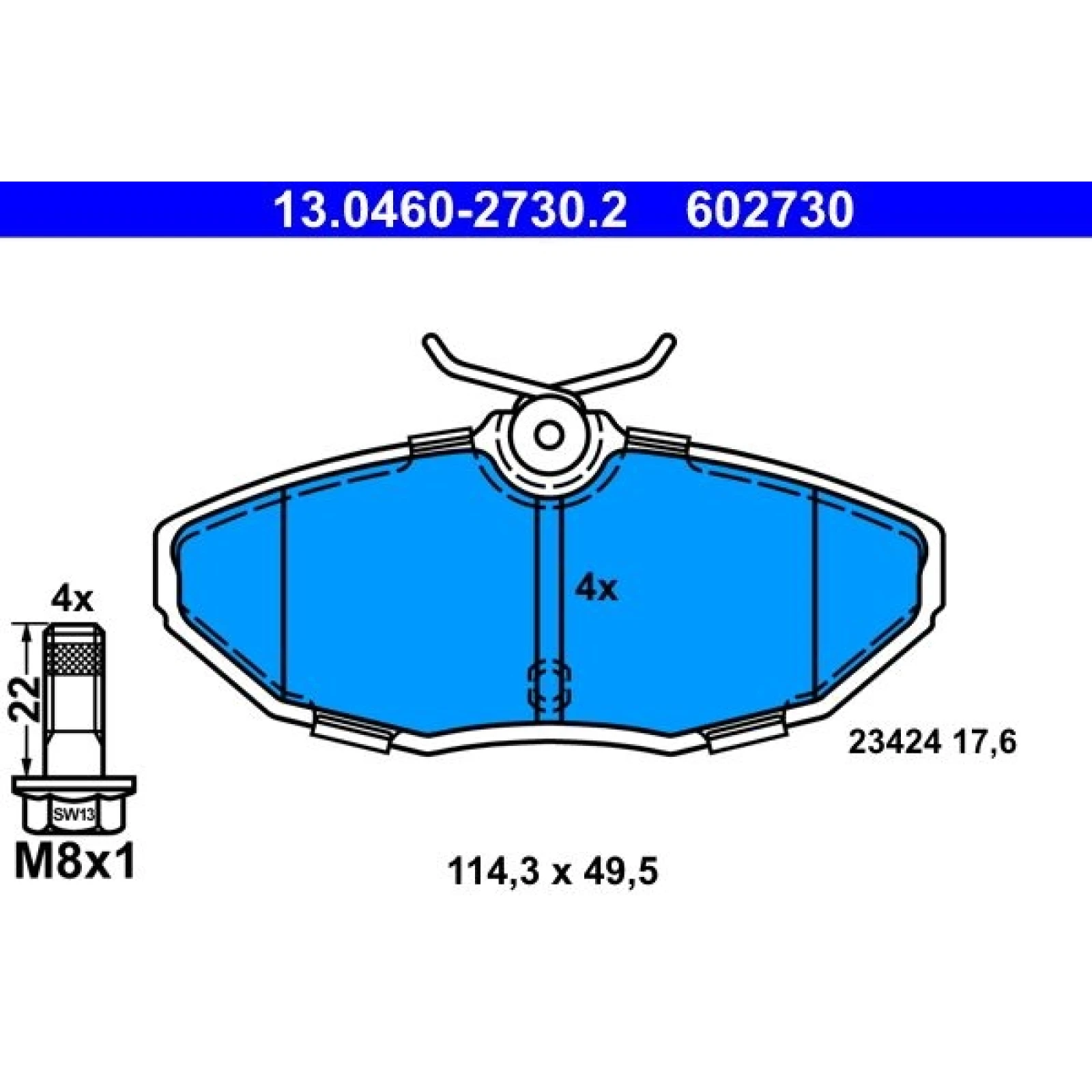 Bremsbelagsatz Jaguar T. S-Type/Xj 2,5-4,2 99-09 13.0460-2730.2