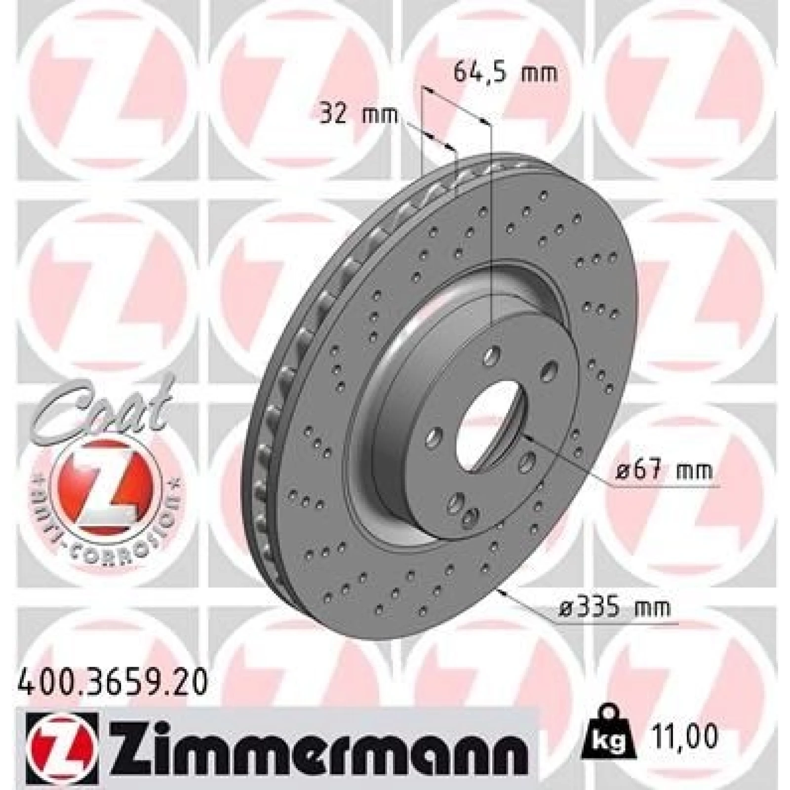 ZIMMERMANN Bremsscheibe 400.3659.20