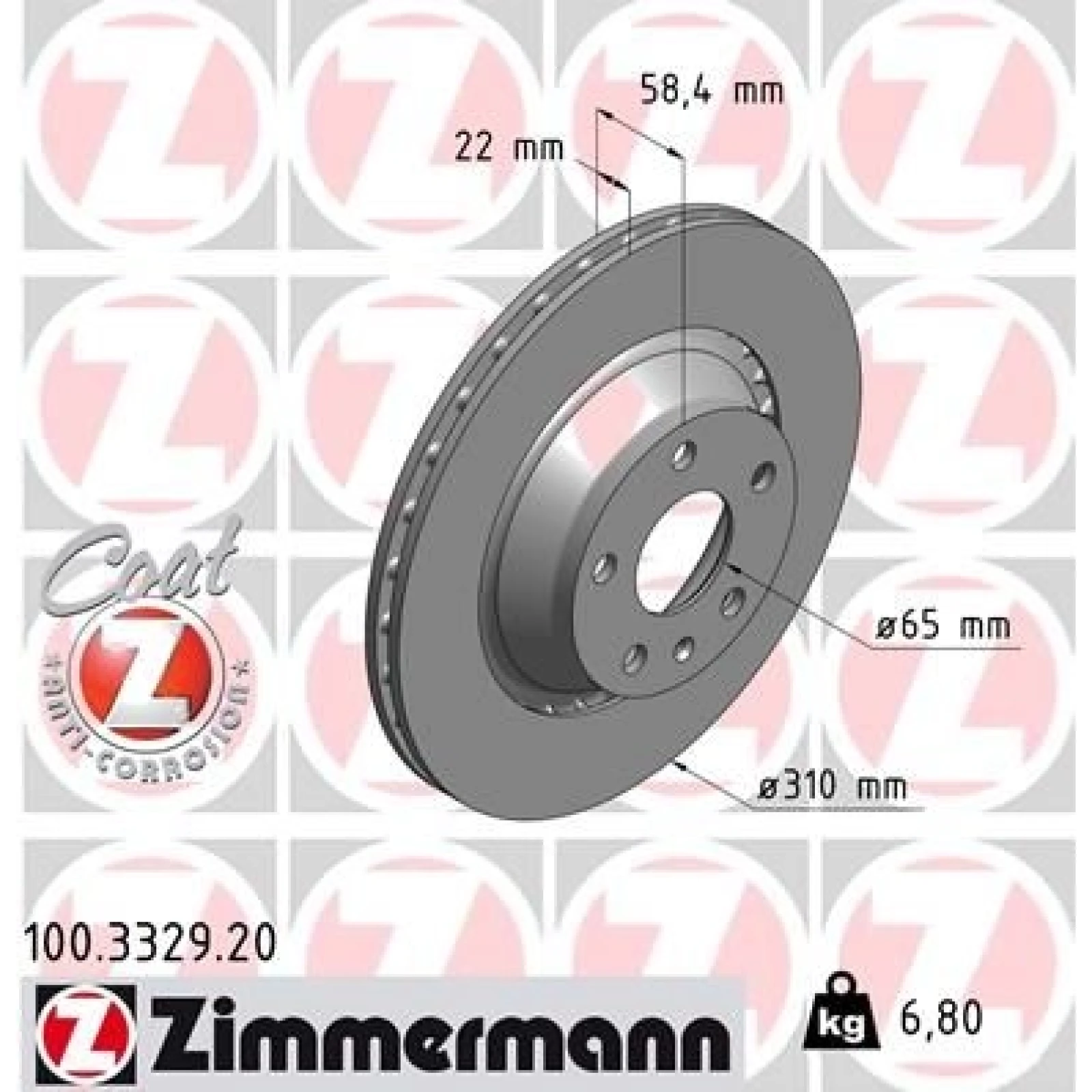 ZIMMERMANN Bremsscheibe 100.3329.20