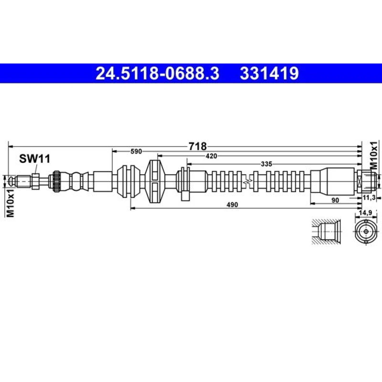 ATE Bremsschlauch 24.5118-0688.3