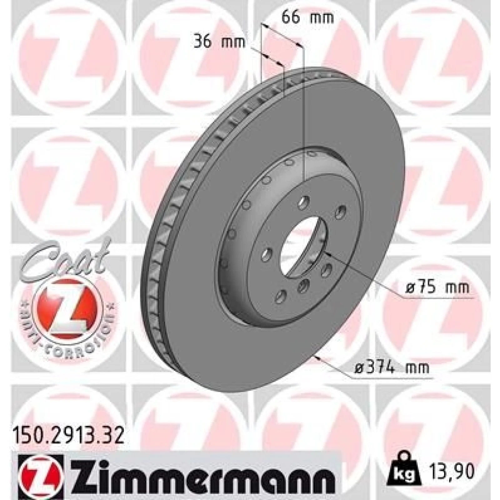 ZIMMERMANN Bremsscheibe 150.2913.32