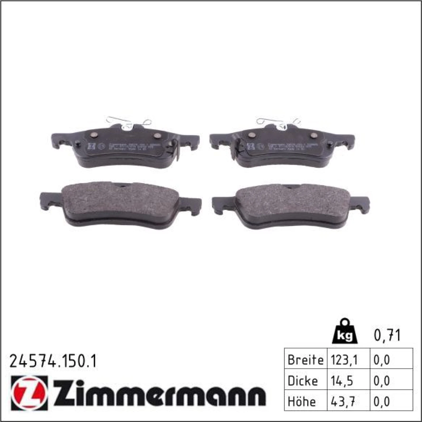 ZIMMERMANN Bremsbeläge 24574.150.1