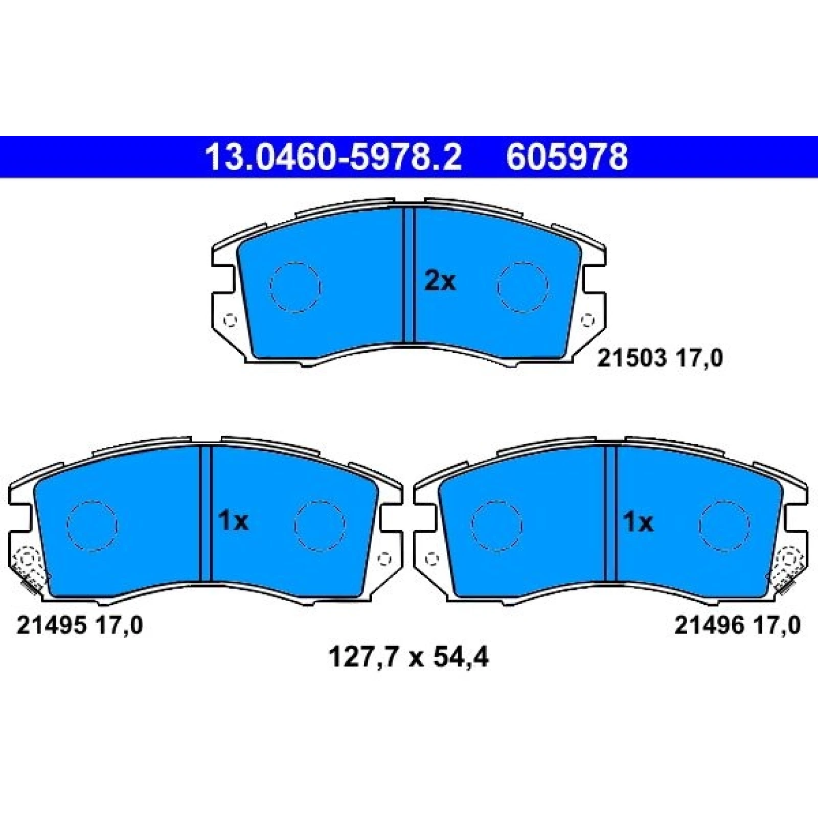 Bremsbelagsatz Subaru P. Impreza/Legacy 1.6-2.2 89-00 13.0460-5978.2