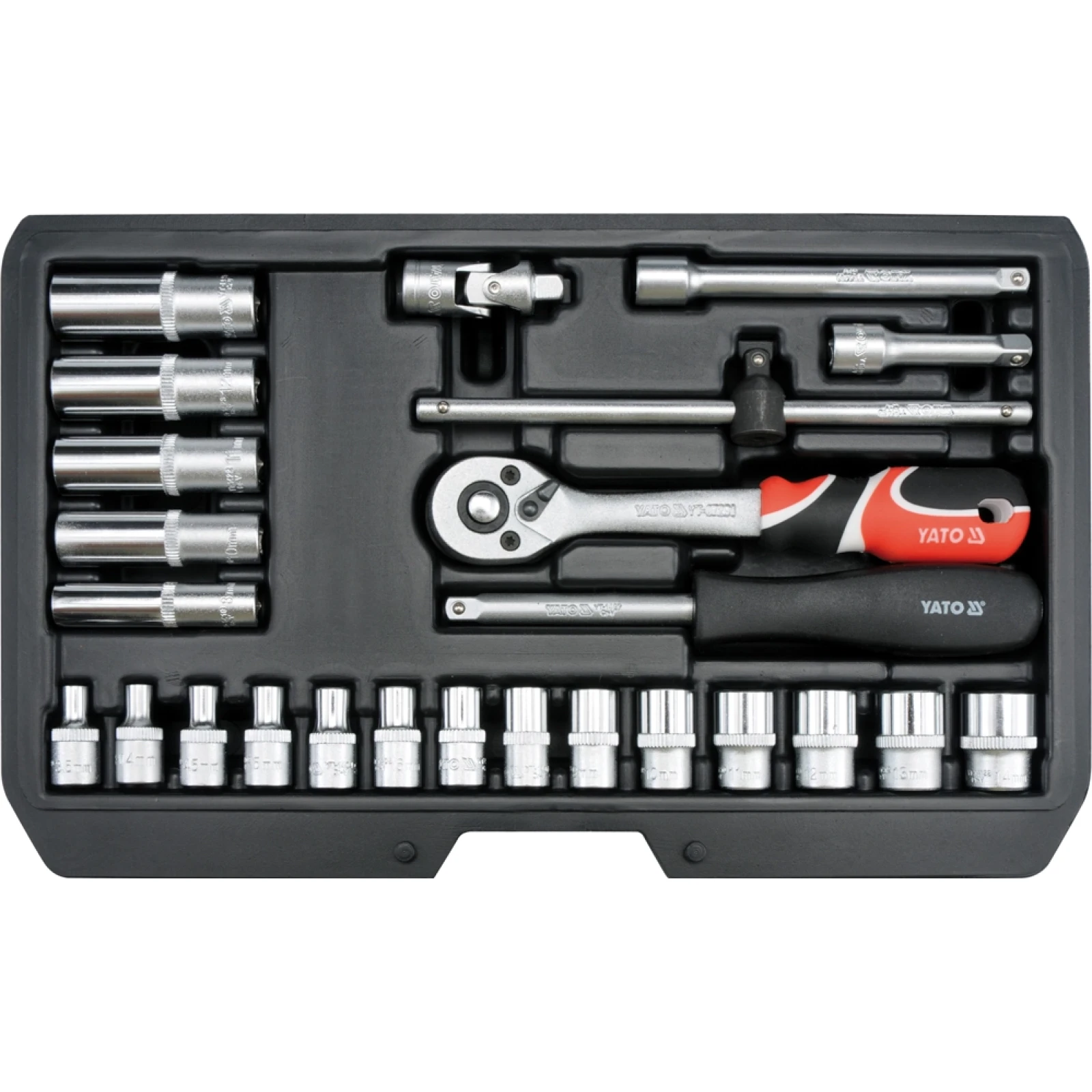Steckschlüsselsatz Xs 1/4 Typ2 25-Tlg YT-14461