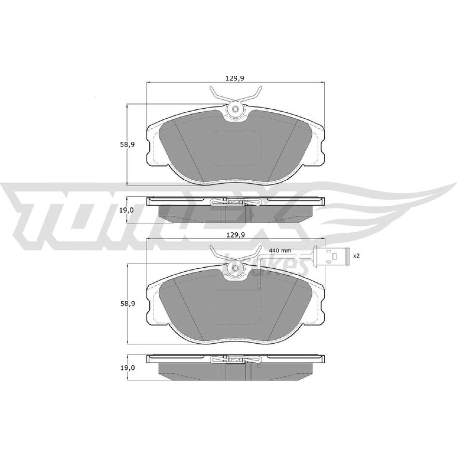 TOMEX brakes Bremsbelagsatz, Scheibenbremse TX 12-441