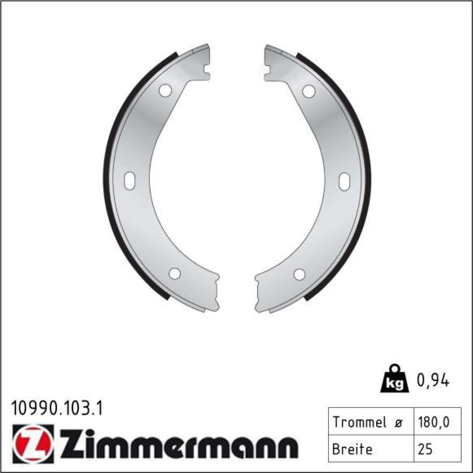 ZIMMERMANN Bremsbacken 10990.103.1