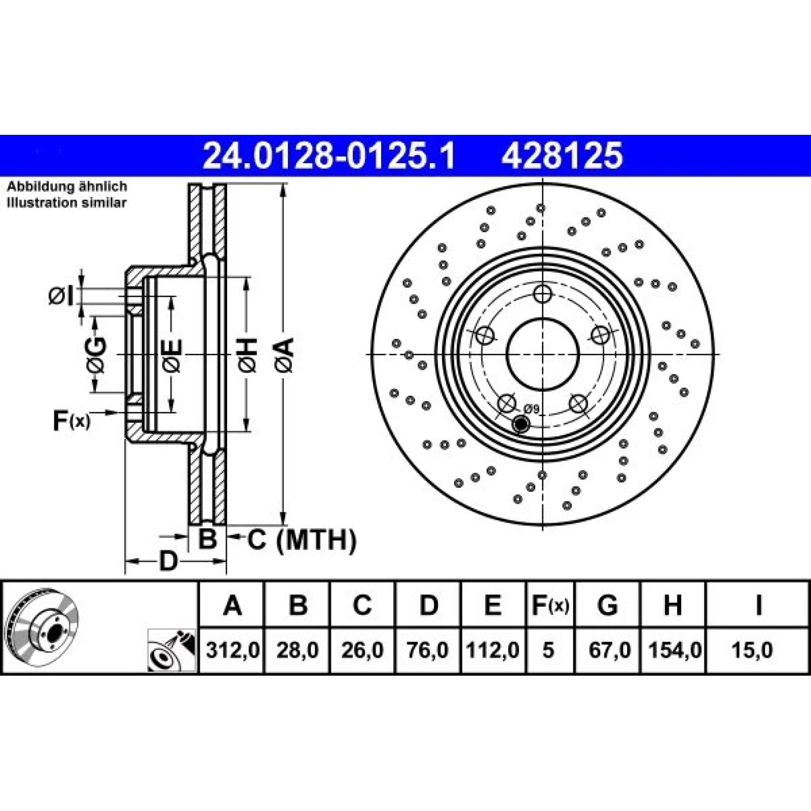Bremsscheibe Db P. W220 2,8-3,8 98-05 24.0128-0125.1