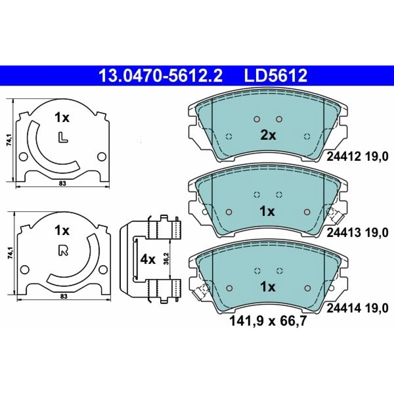 Bremsbelagsatz Opel P. Astra/Cascada/Insignia/Zafira 1,4-2,0 08- Keramik 13.0470-5612.2