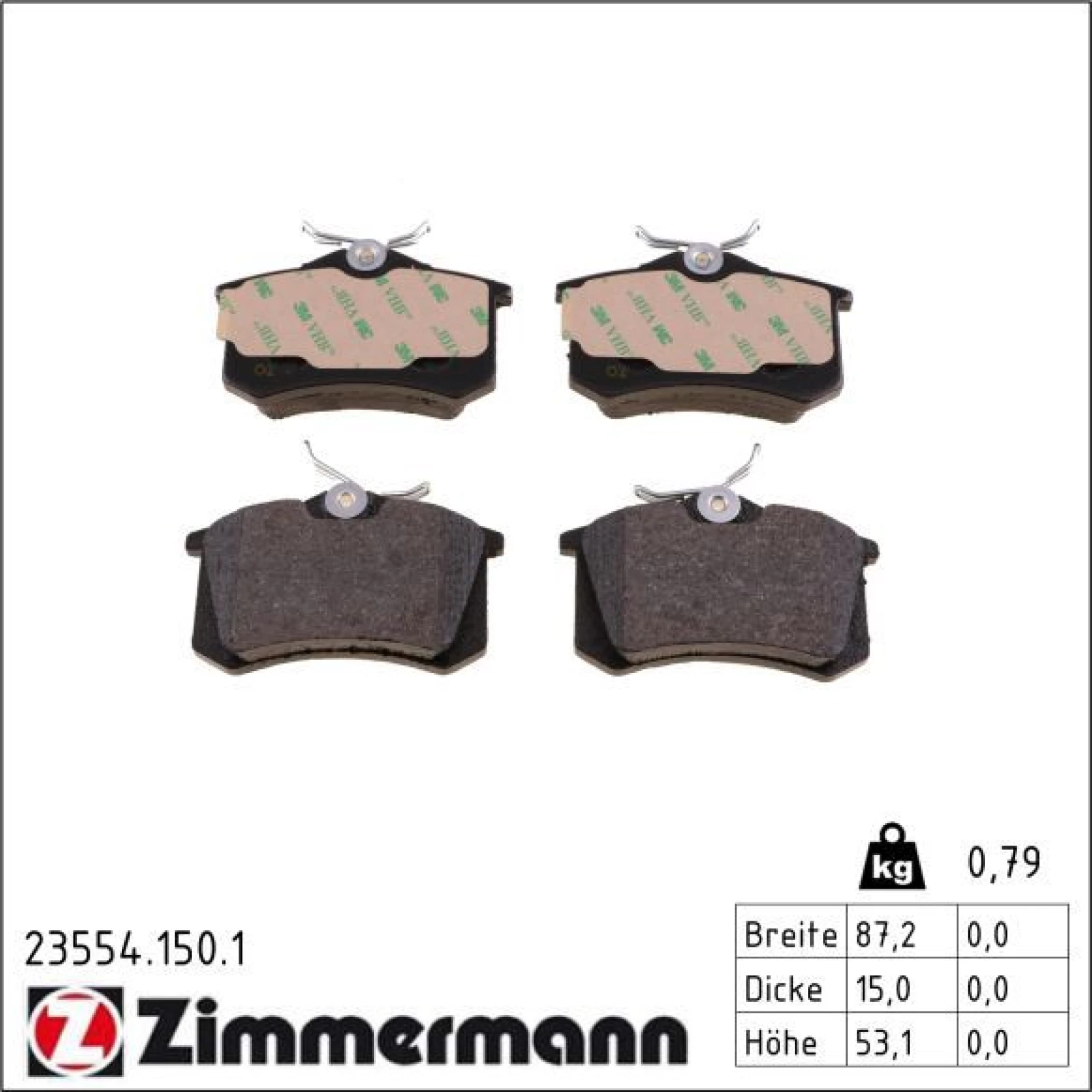 ZIMMERMANN Bremsbeläge 23554.150.1