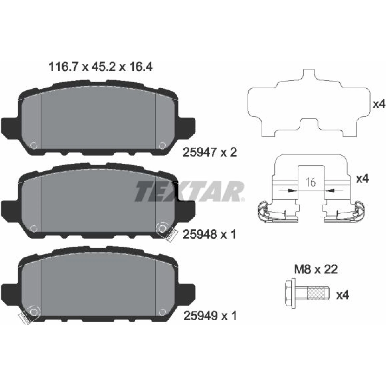 Textar Bremsbelagsatz 2594701