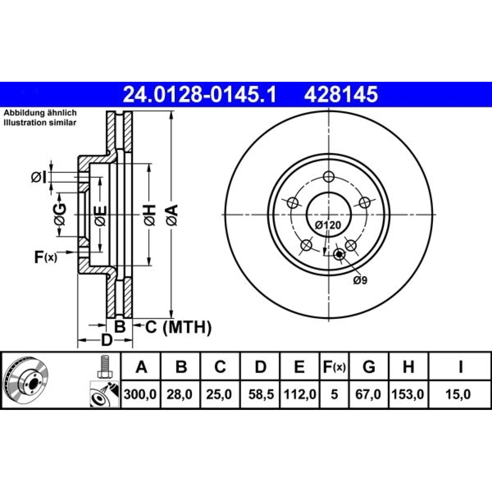 Bremsscheibe Db P.Vito 03 24.0128-0145.1