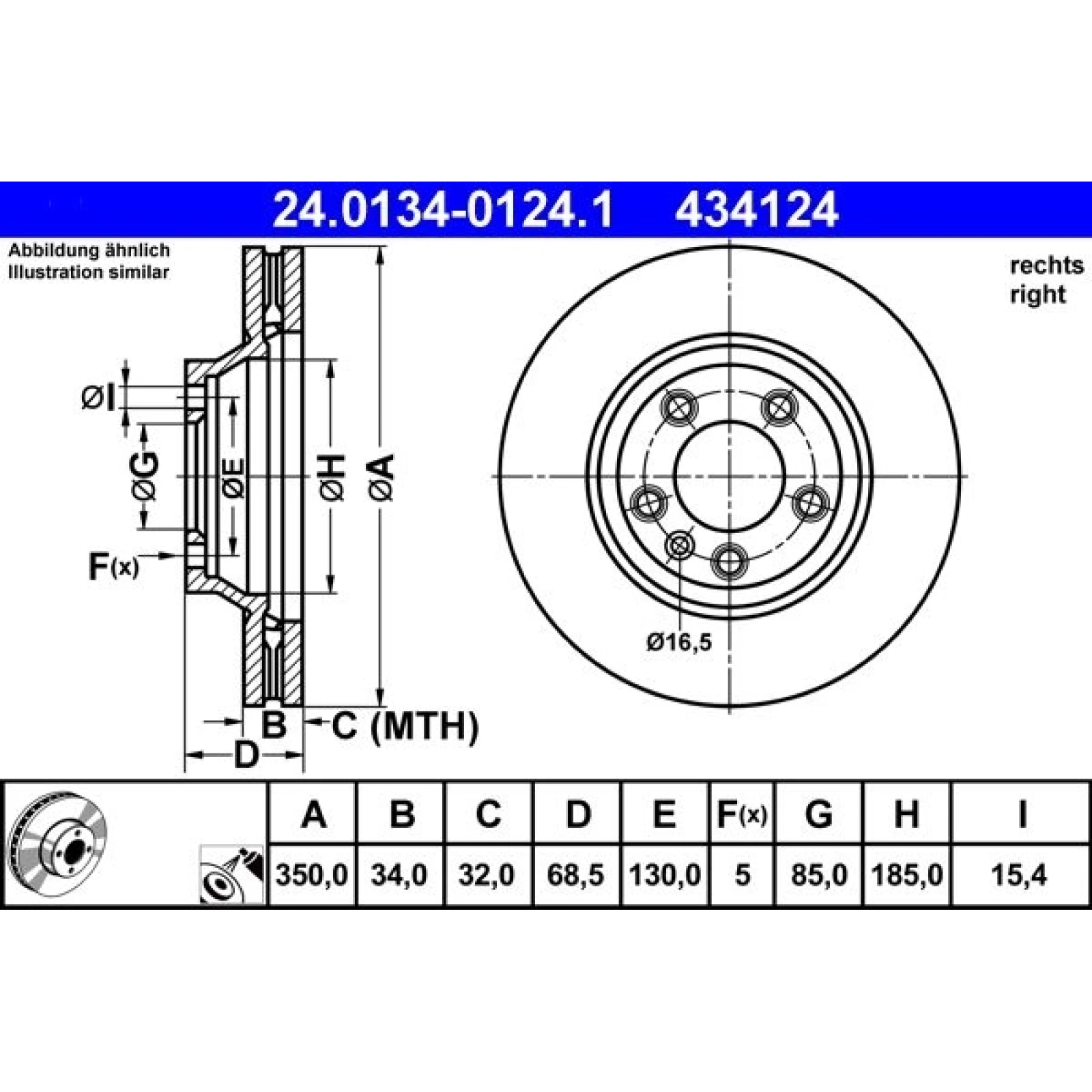 Bremsscheibe Porsche P. Cayenne/Touareg 18 Pr 24.0134-0124.1