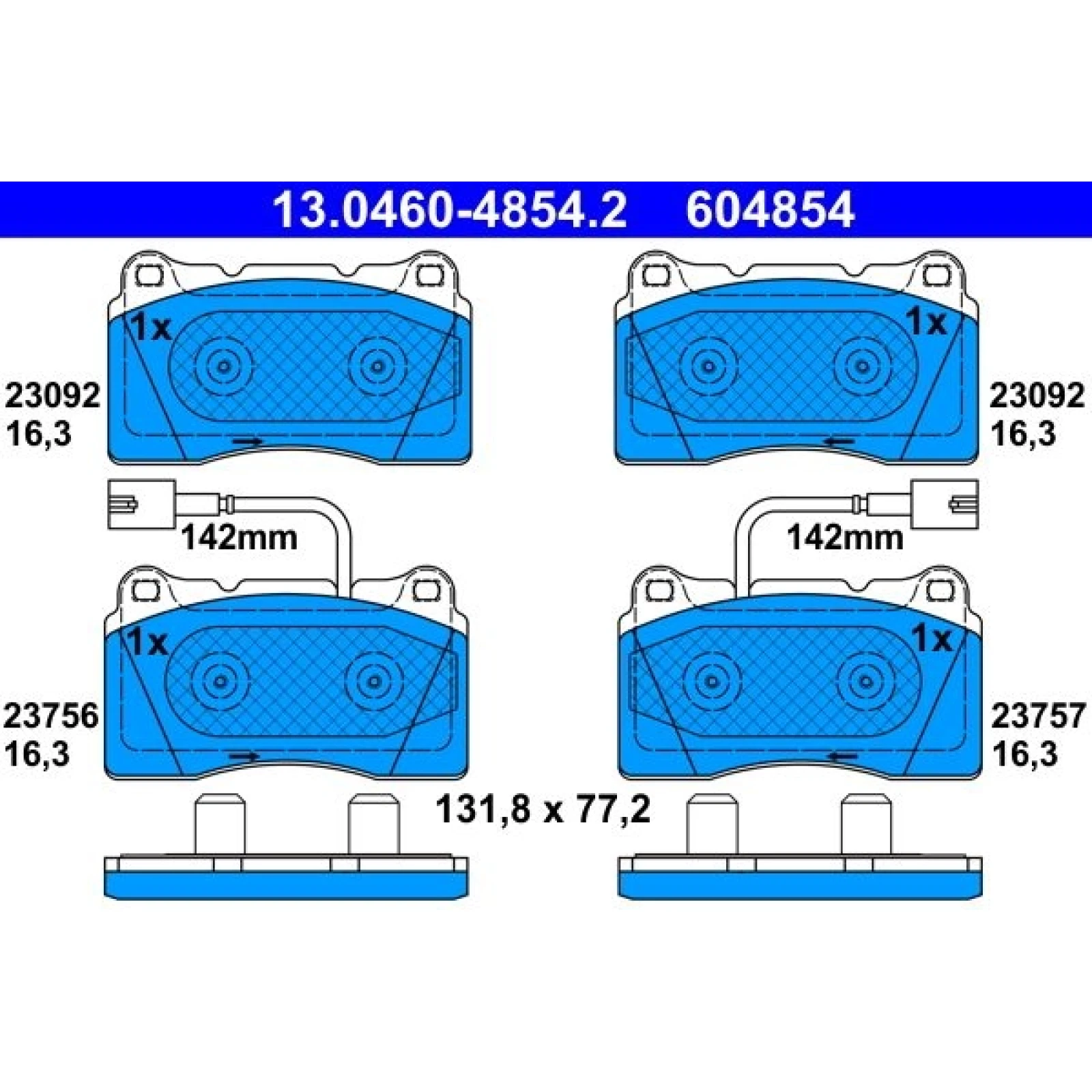 Bremsbelagsatz Alfa P. Giulietta 1,4-1,8/1,6-2,0 Jtdm 10-12 13.0460-4854.2