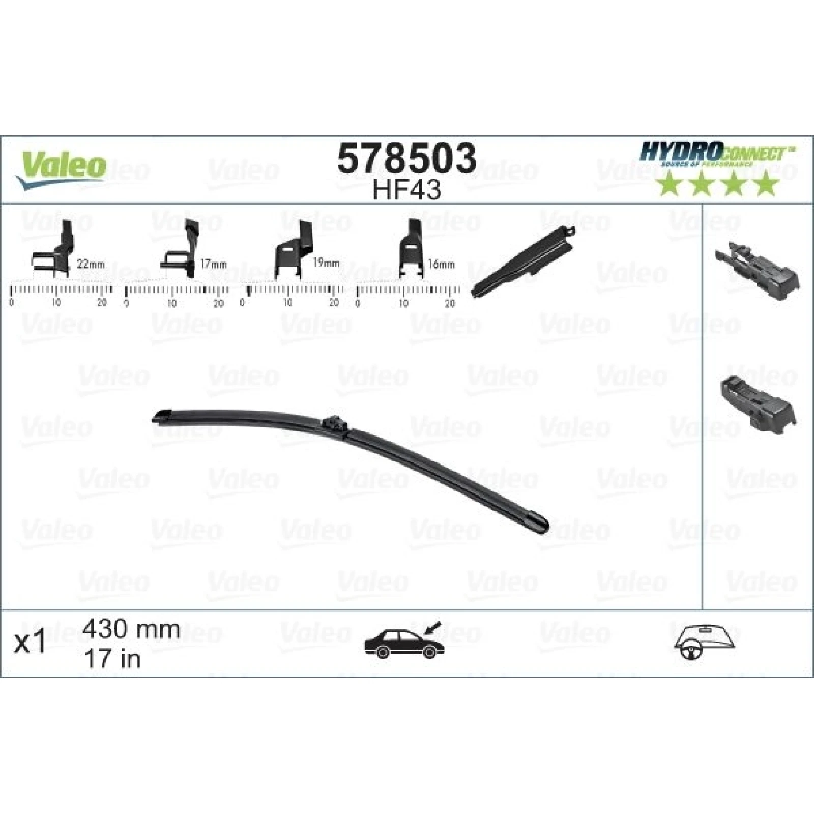 VALEO HydroConnect Front LHD 43cm 578503