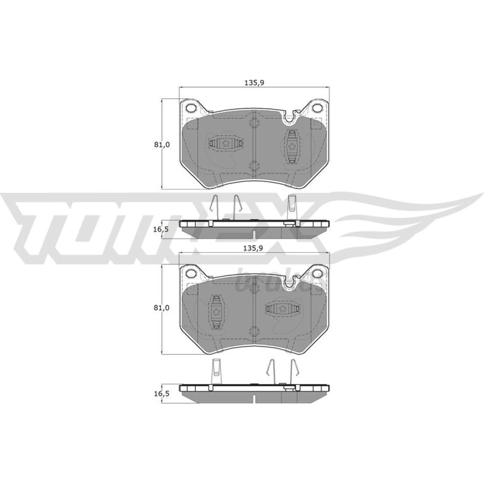 TOMEX brakes Bremsbelagsatz, Scheibenbremse TX 19-431