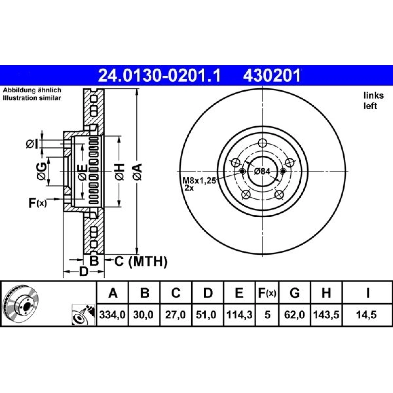 Bremsscheibe Toyota P. Lexus Gs 2.0-4.6 05- Le 24.0130-0201.1