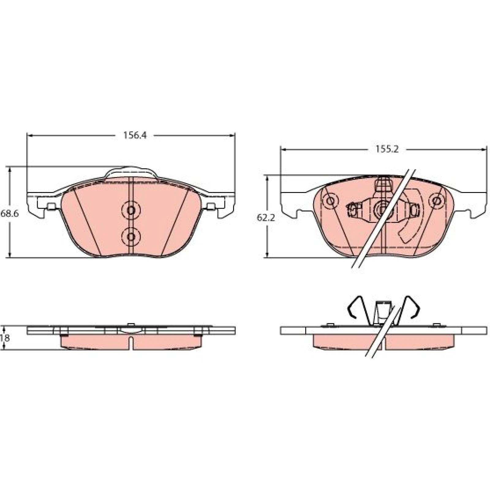 TRW Bremsbelagsatz GDB2348