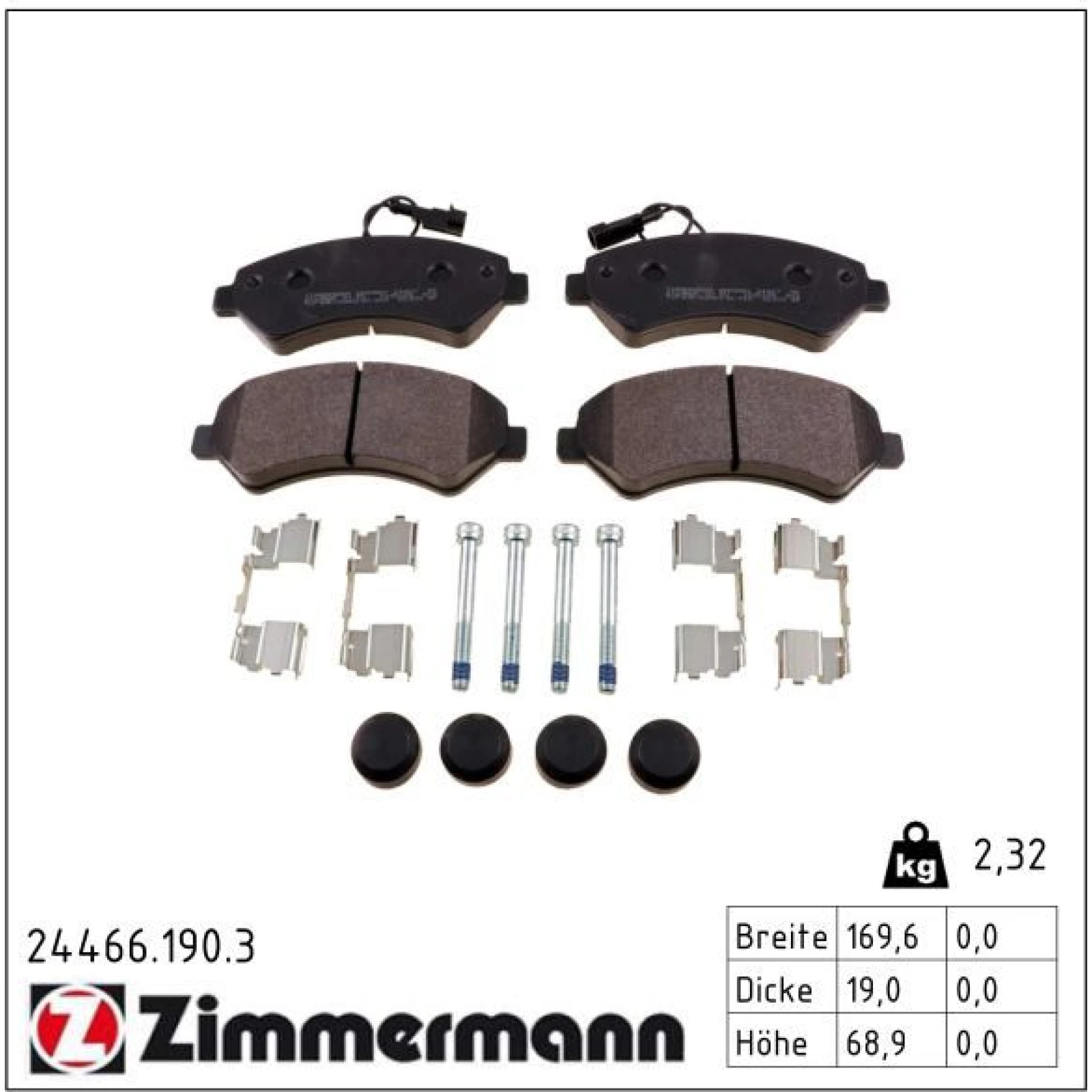 ZIMMERMANN Bremsbeläge 24466.190.3