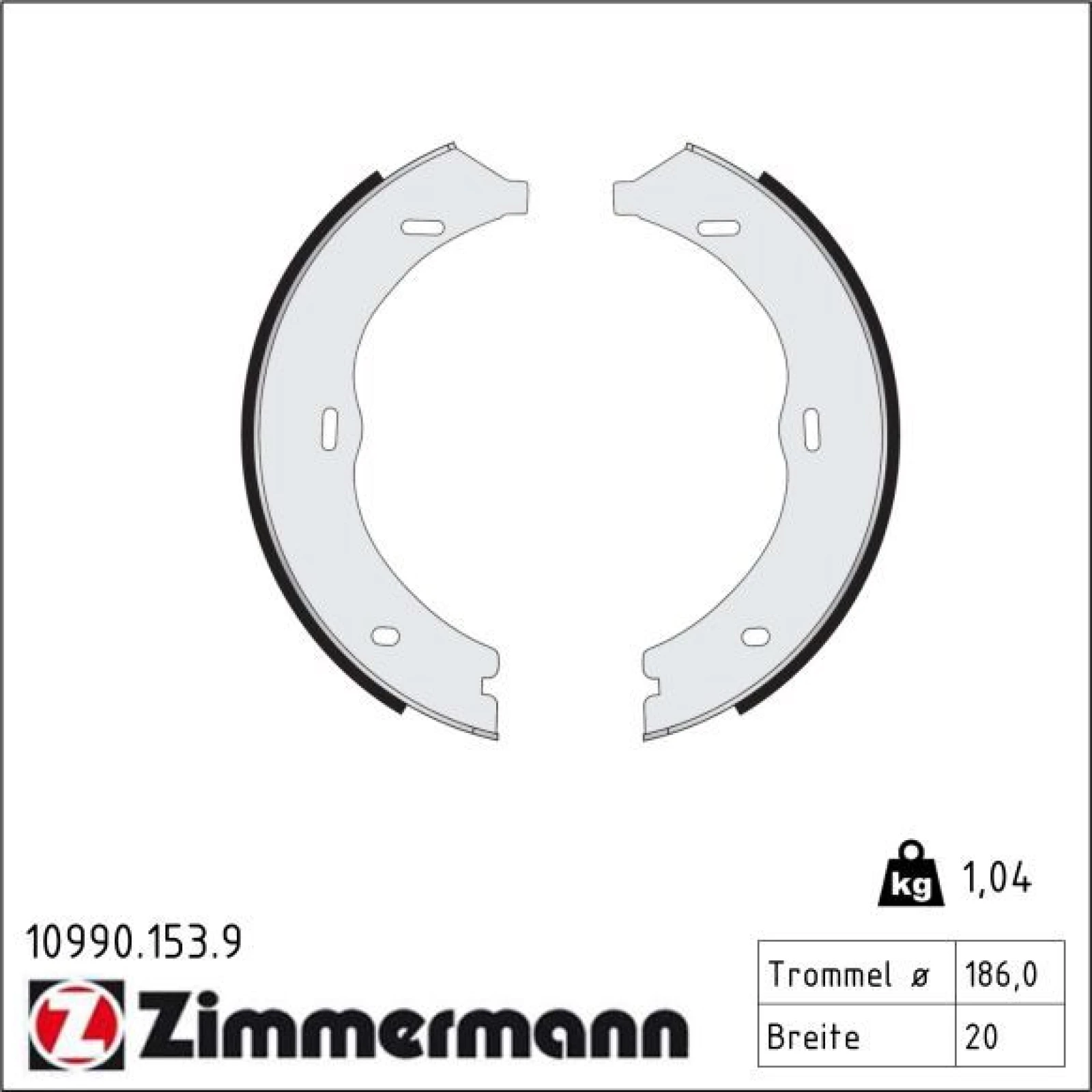 ZIMMERMANN Bremsbacken 10990.153.9