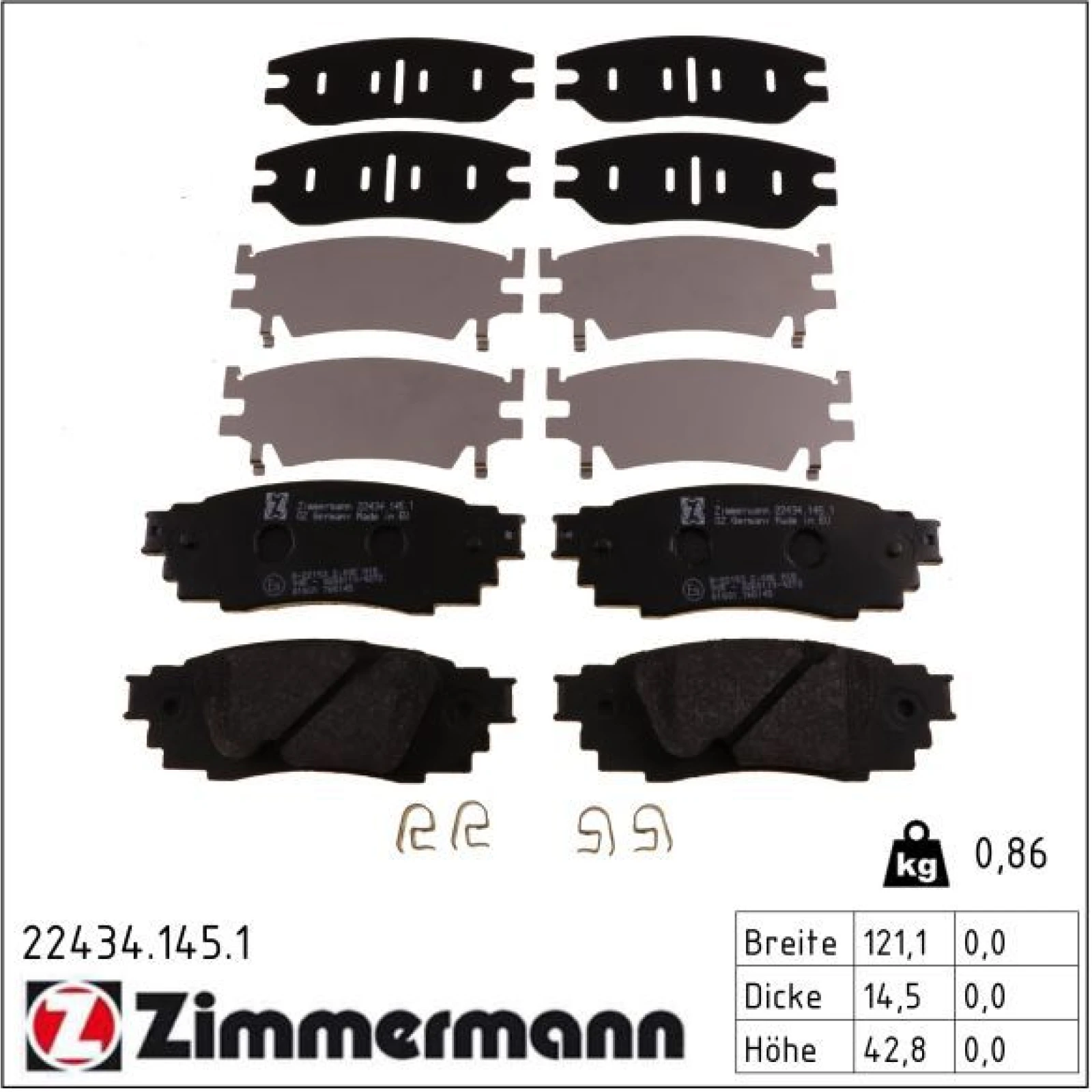 ZIMMERMANN Bremsbeläge 22434.145.1